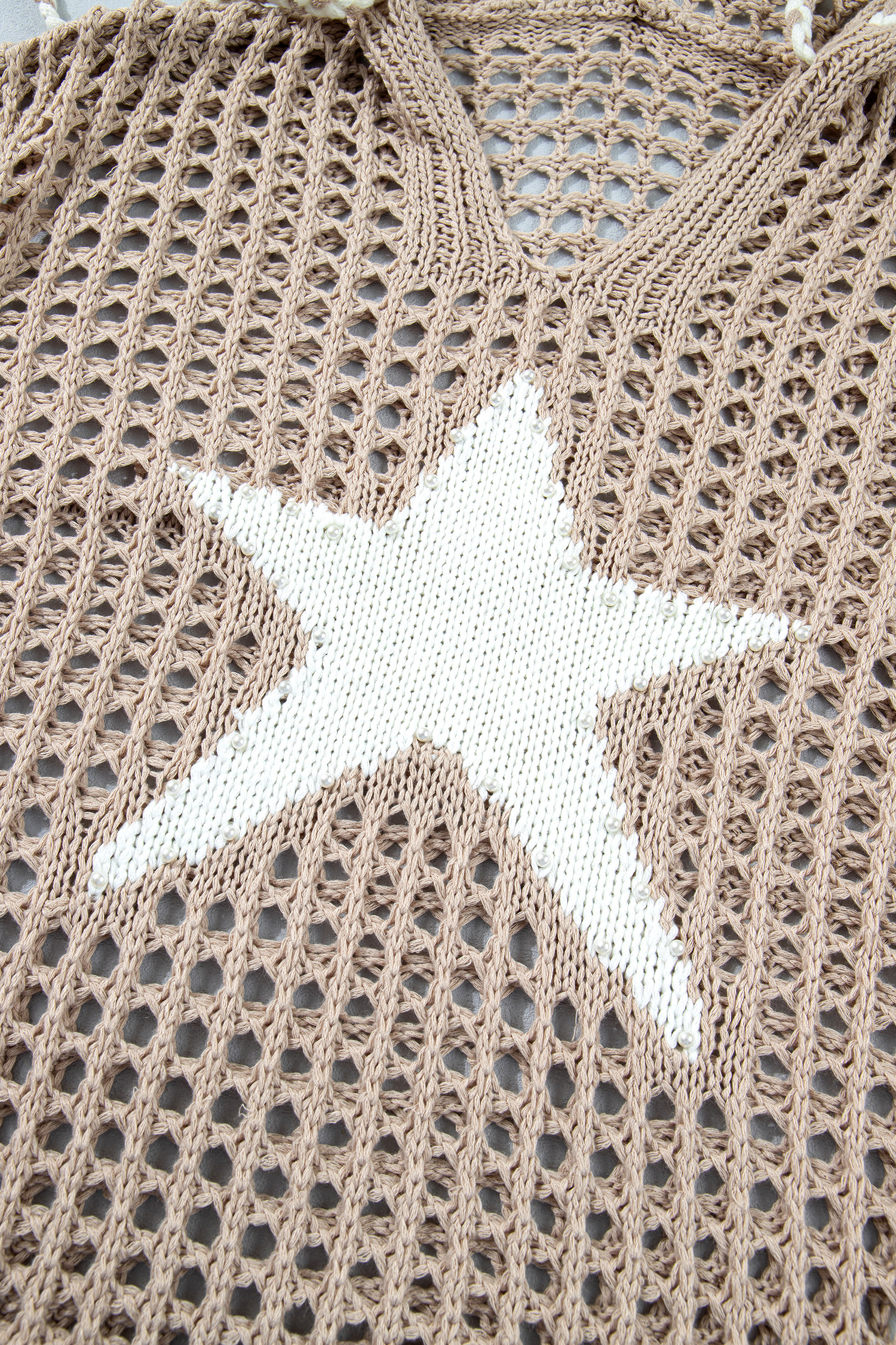 Women's Open Knit Star Sweater, Casual Hooded Pullover Top - Detail View 17