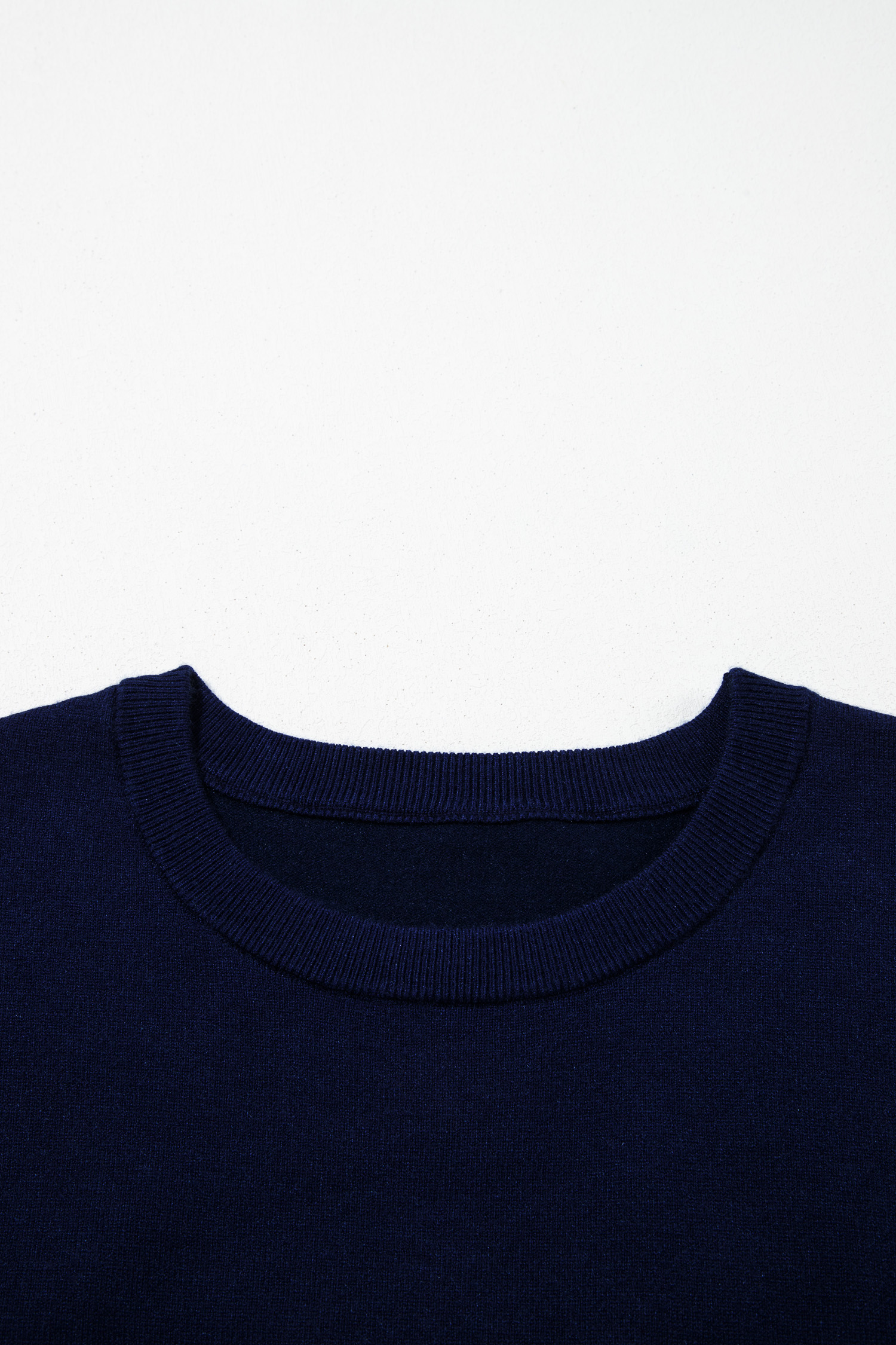 Women's Navy Striped Pullover, Casual Layered Look Sweater - Detail View 10