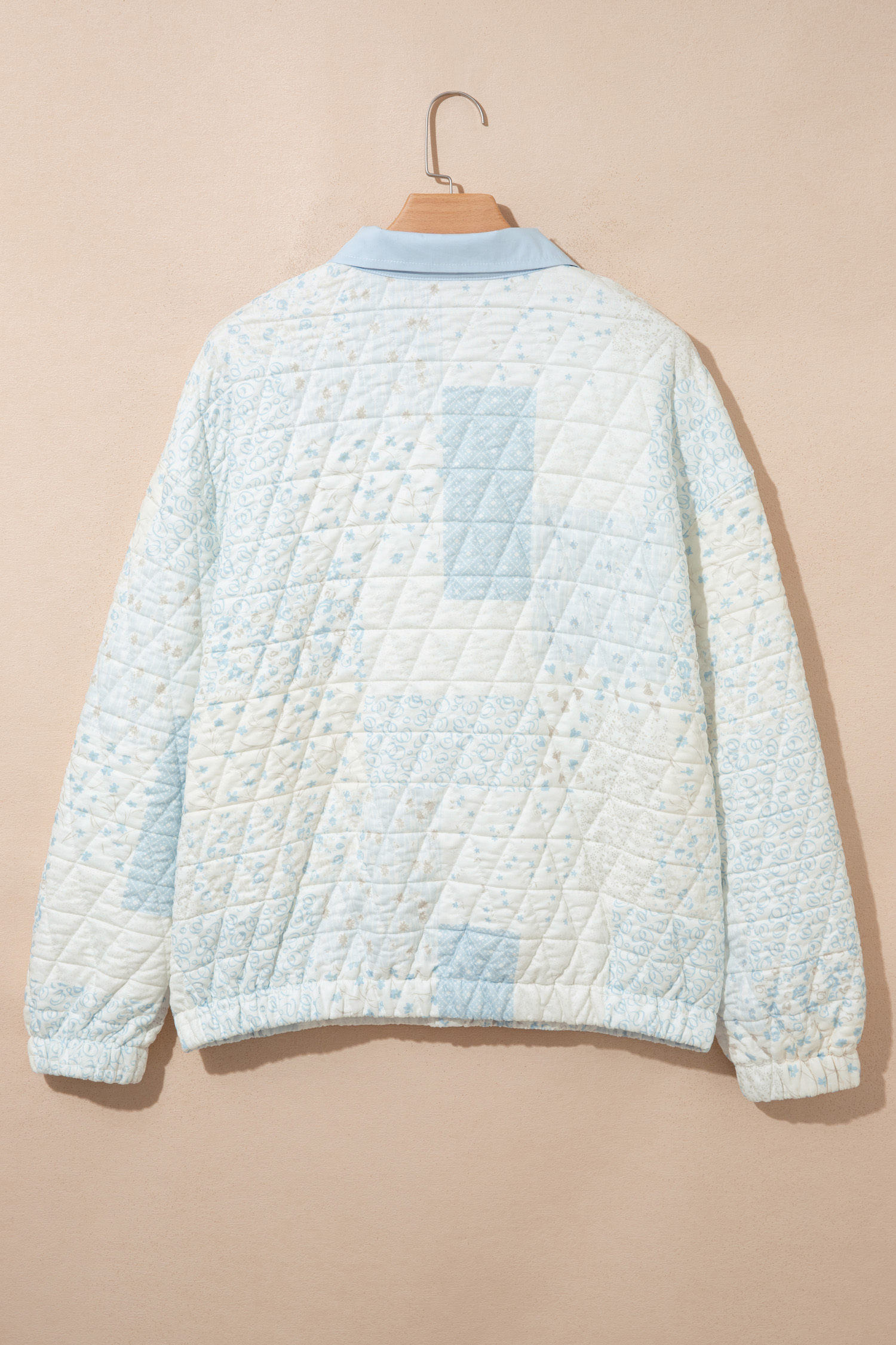 Women's Floral Patchwork Pullover, Modern Country Style - Detail View 5