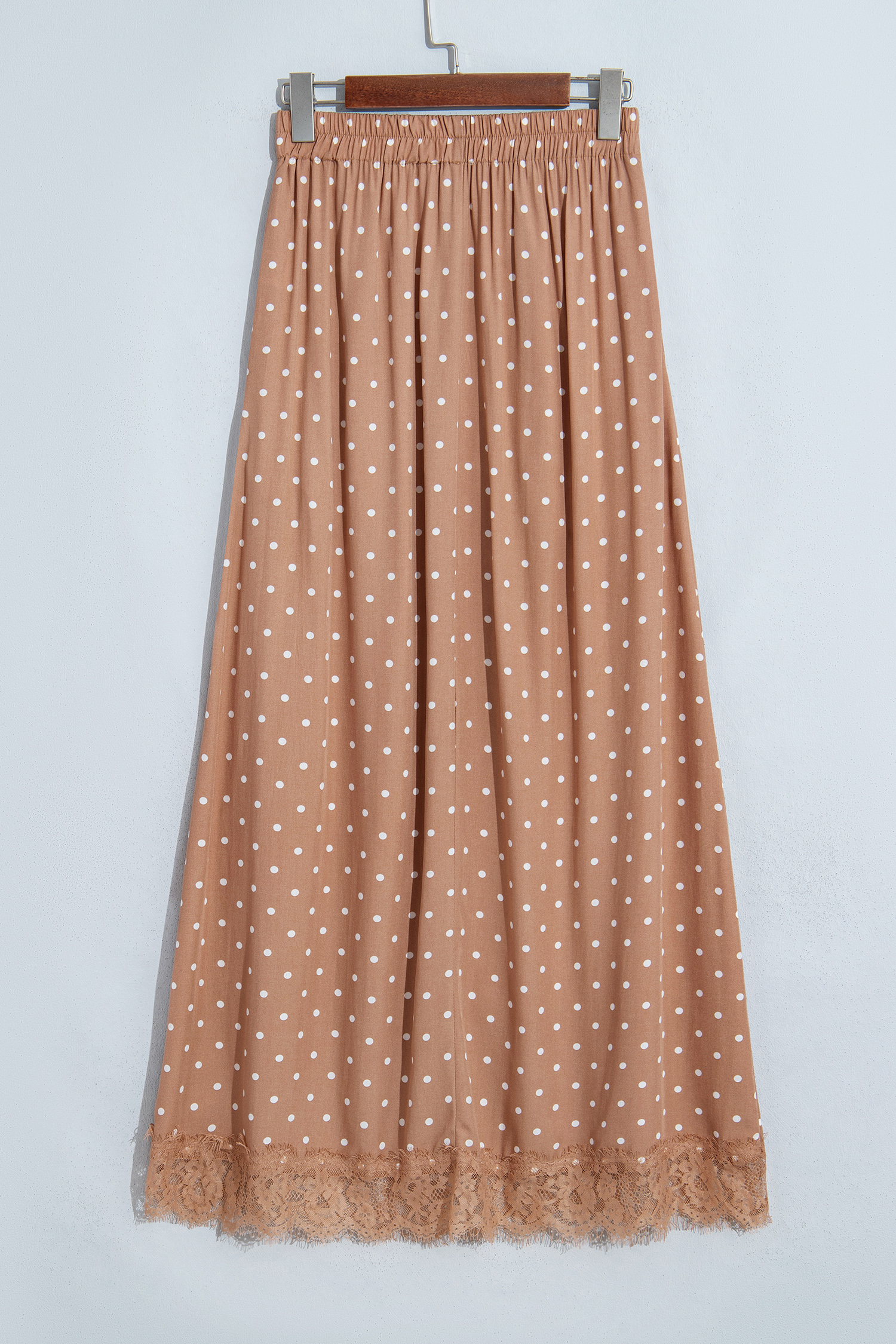 Viscose Polka Dot Shift Skirt, Elastic Waist Women's Office - Detail View 6