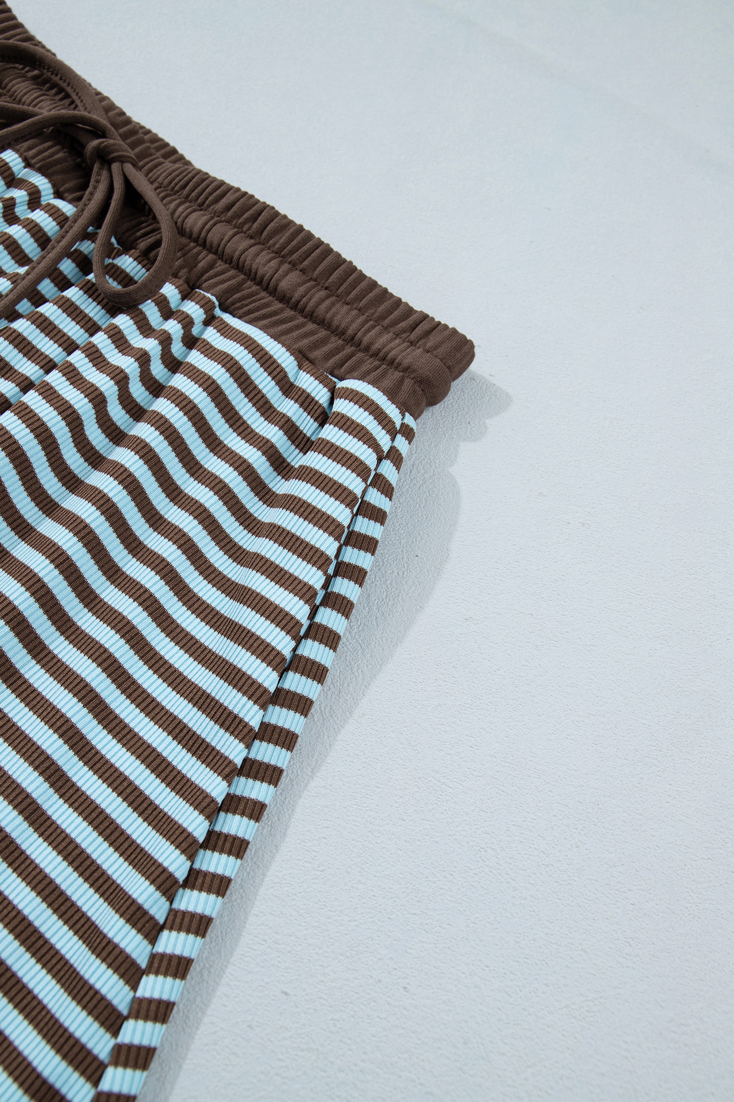 Women's Casual Stripe Outfit, Cozy Oversized Top Drawstring - Detail View 15
