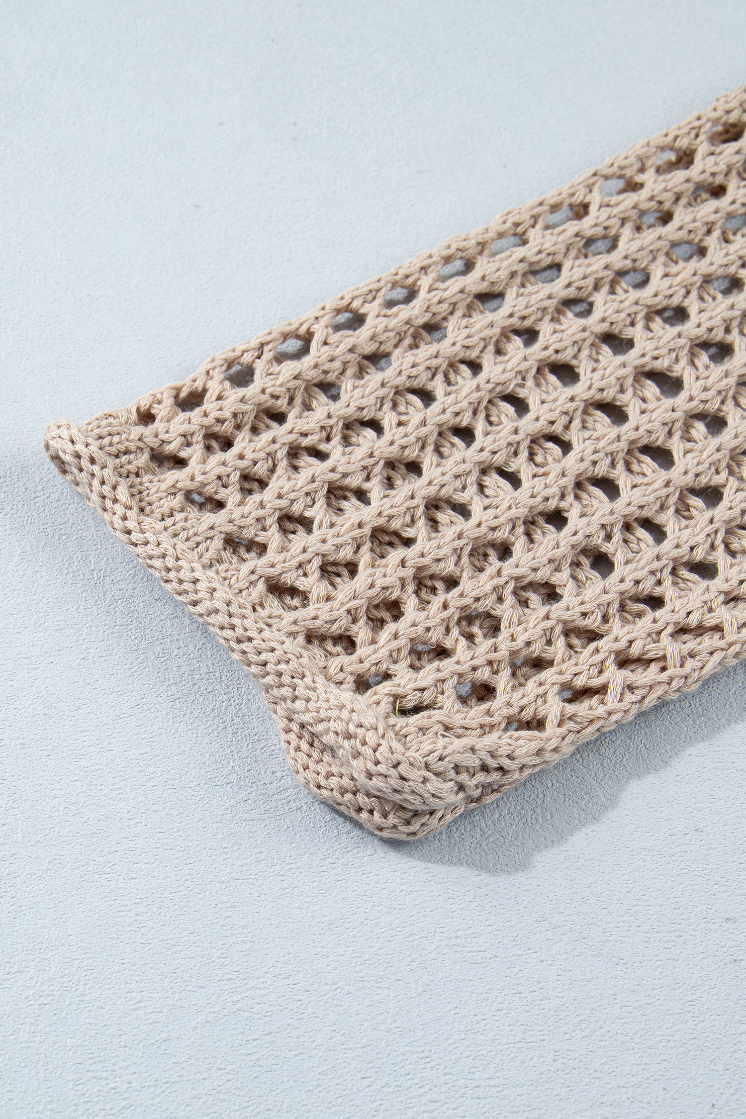 Women's Lightweight Crochet Hoodie, Casual Star Pattern Knit - Detail View 15