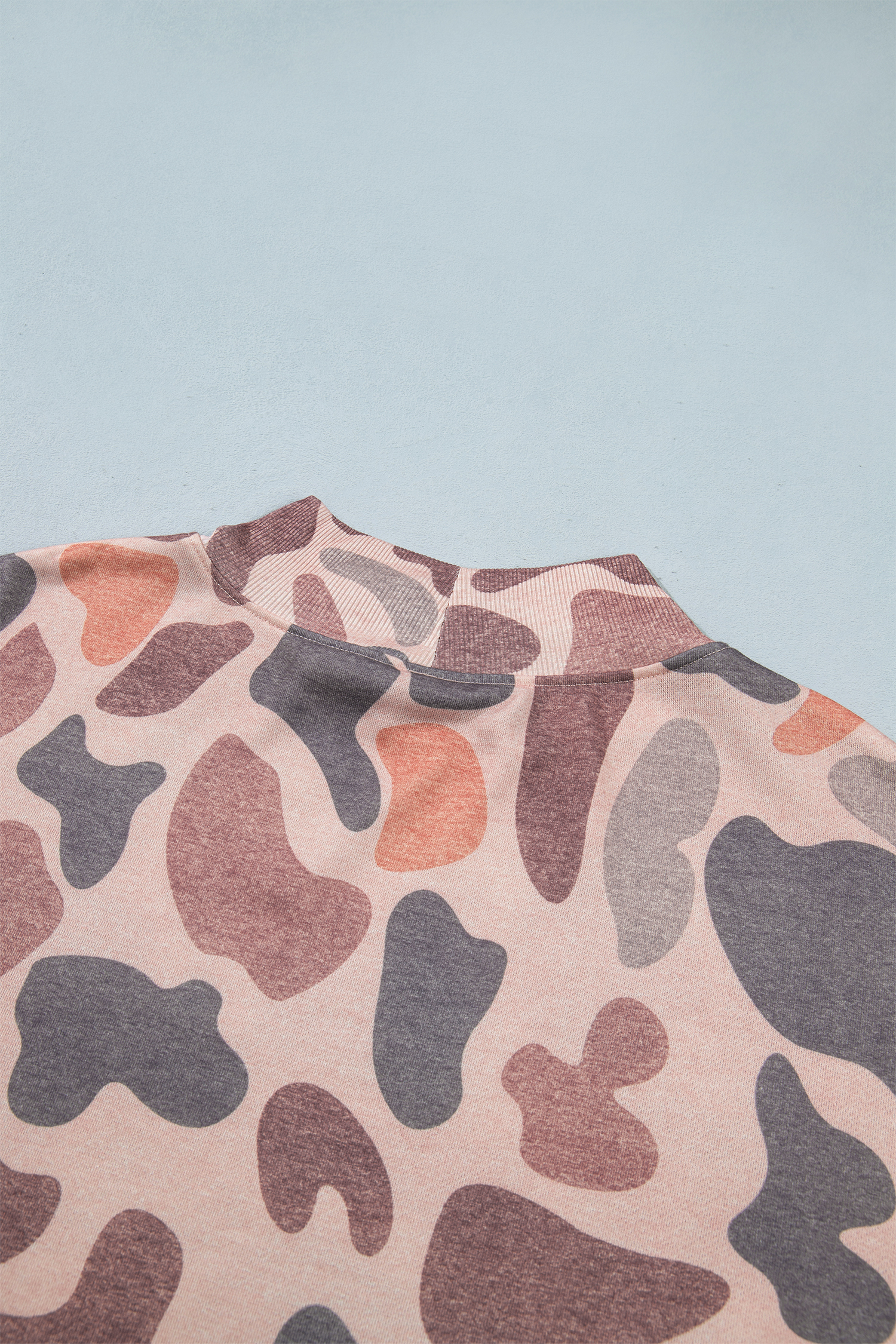 Women's Multicolor Camo Sweatshirt, Trendy Casual Pullover - Detail View 11