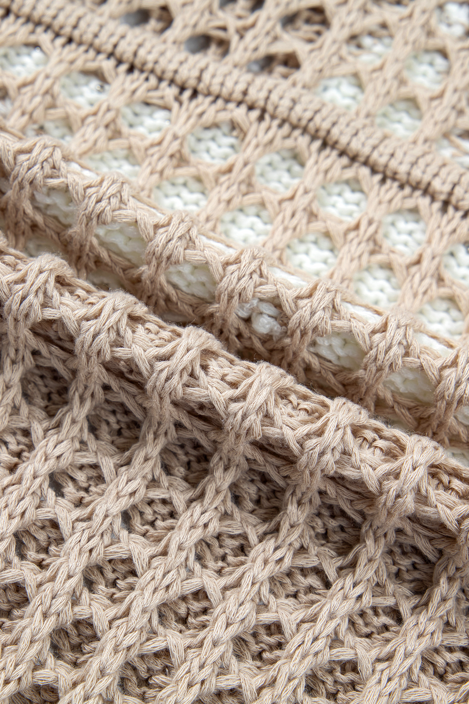Women's Star Crochet Hoodie, Casual Long Sleeve Knit Sweater - Detail View 13