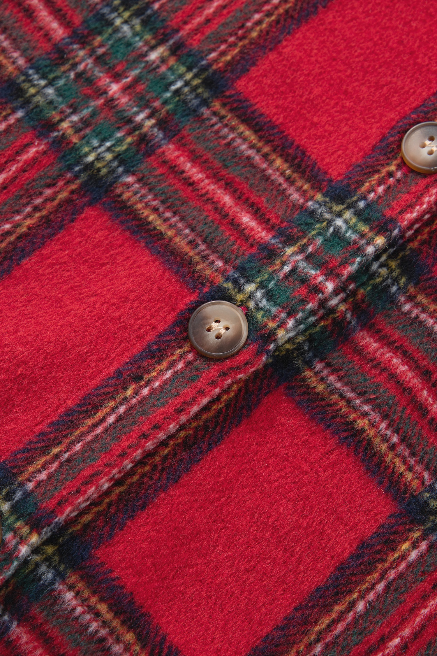 Red Plaid Long Sleeve Shacket, Comfortable Fall Button Shirt - Detail View 8