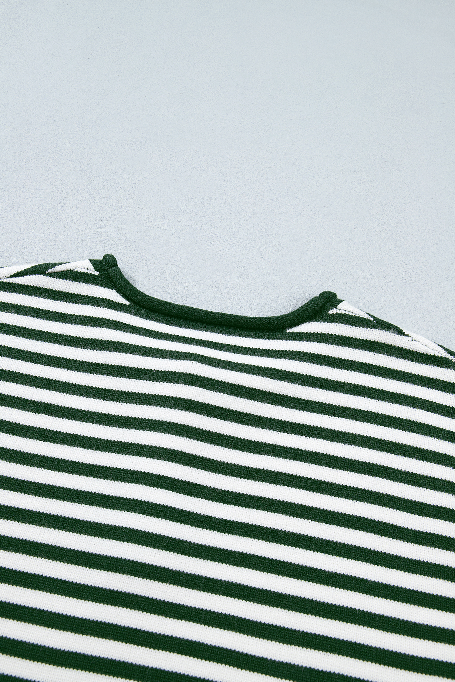 Viscose Blend Sweater, Warm Round Neck Striped Pullover - Detail View 12