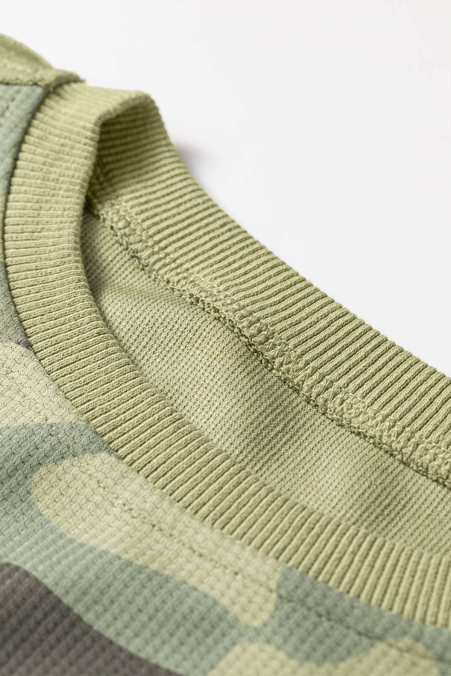Women's Cozy Waffle Knit Top, Camo Print Long Sleeve Daily - Detail View 12