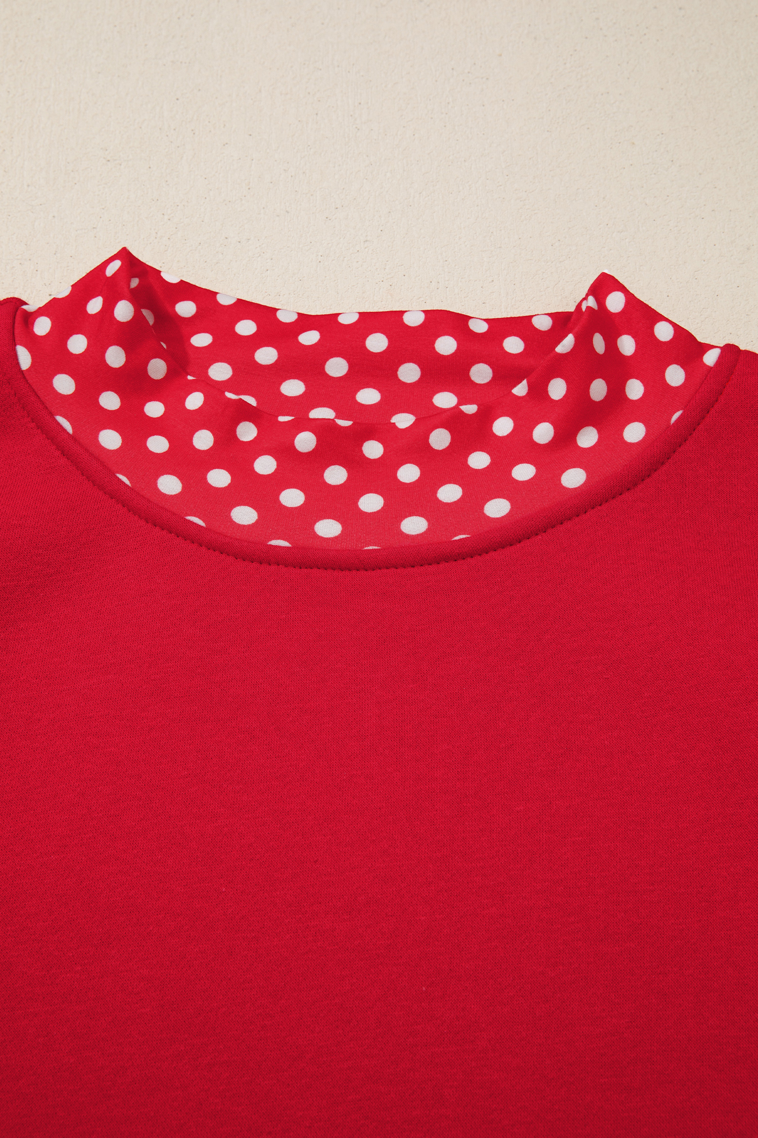 Cotton Blend Polka Dot Sweatshirt, Cozy Autumn Women Top - Detail View 6