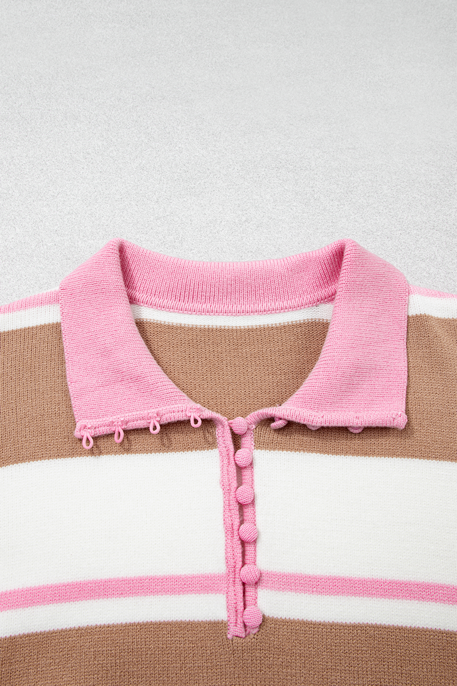 Soft Colorblock Striped Sweater, Long Sleeve Autumn Knit - Detail View 11