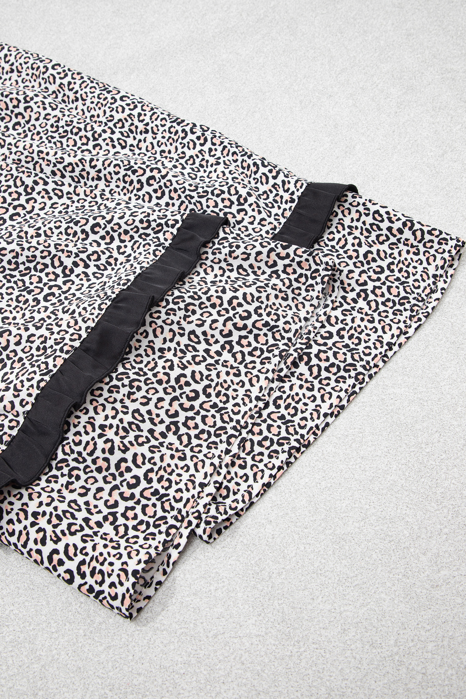 Soft Viscose Pajama Set, Leopard Print Loungewear For Women - Detail View 15