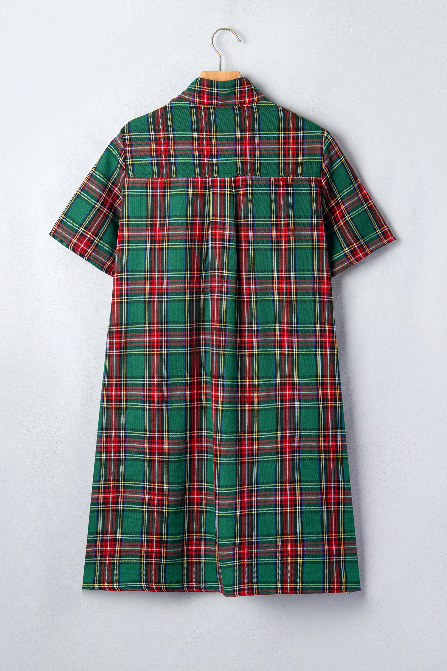 Soft Cotton Blend Women's Dress, Plaid Loose Fit Shift - Detail View 9