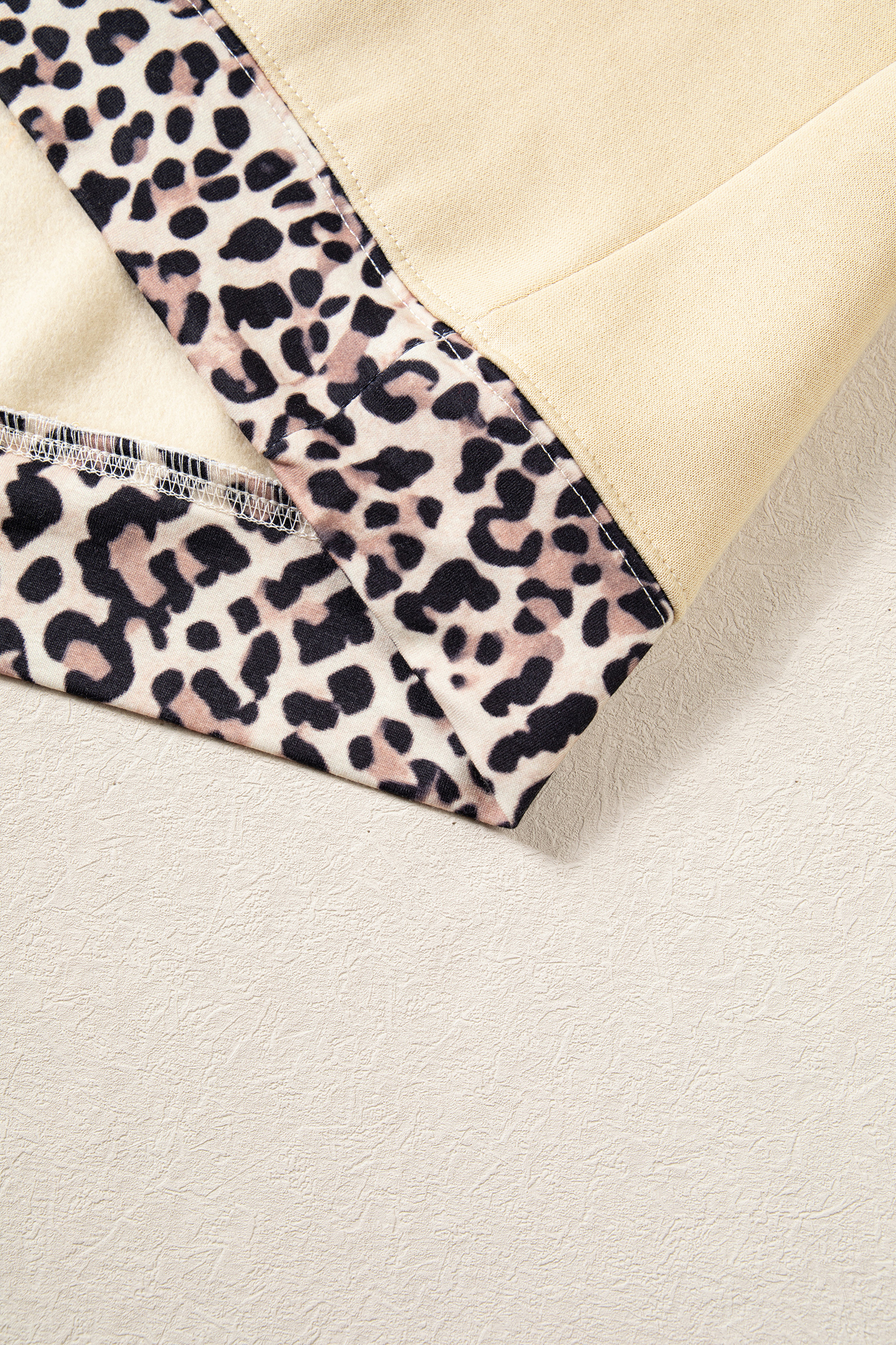 Oversized Mock Neck Sweatshirt, Women Fall Leopard Pullover - Detail View 8