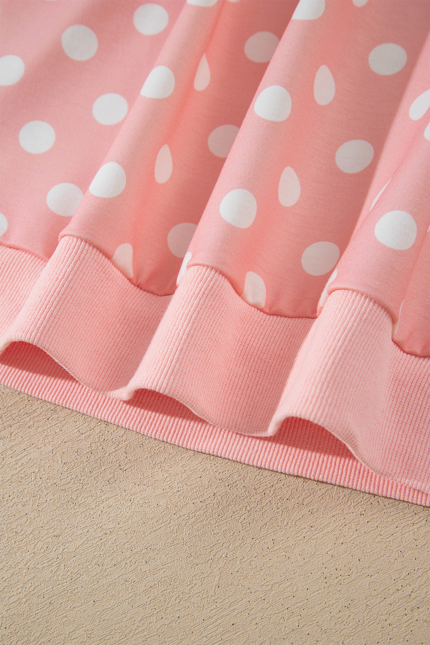 Pink Polka Dot Half Zip Skort Set, Women's Casual Loungewear - Detail View 9
