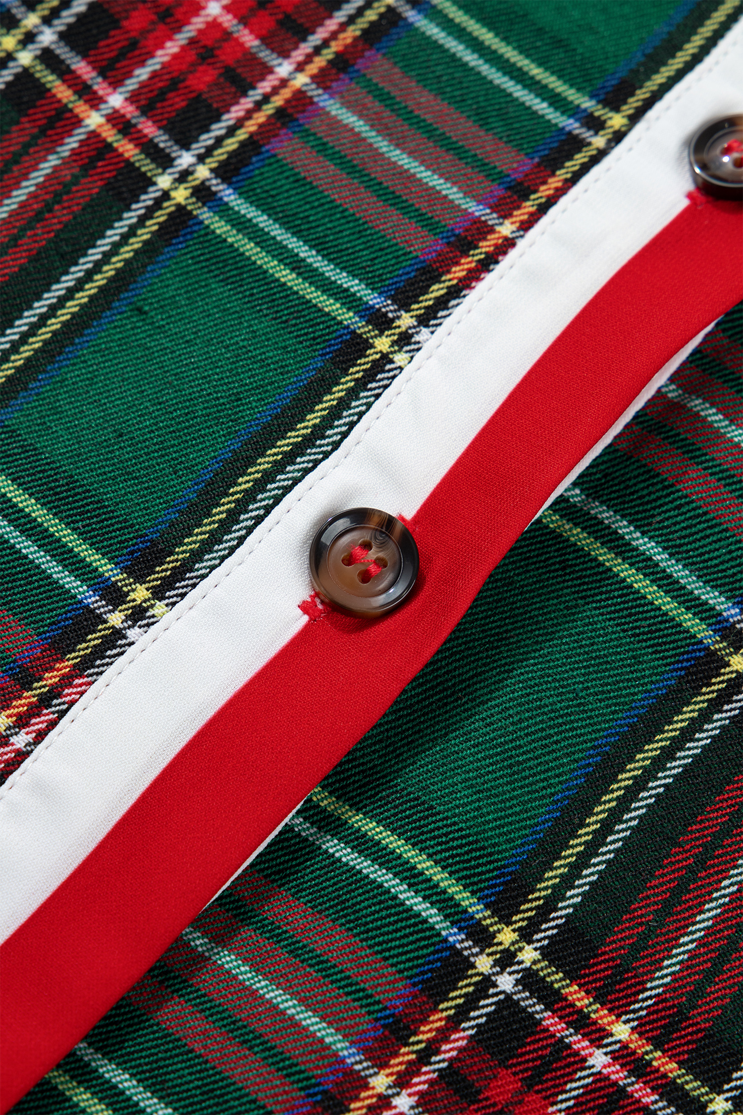 Casual Plaid Women's Shift Dress, Button Front Daily Wear - Detail View 10