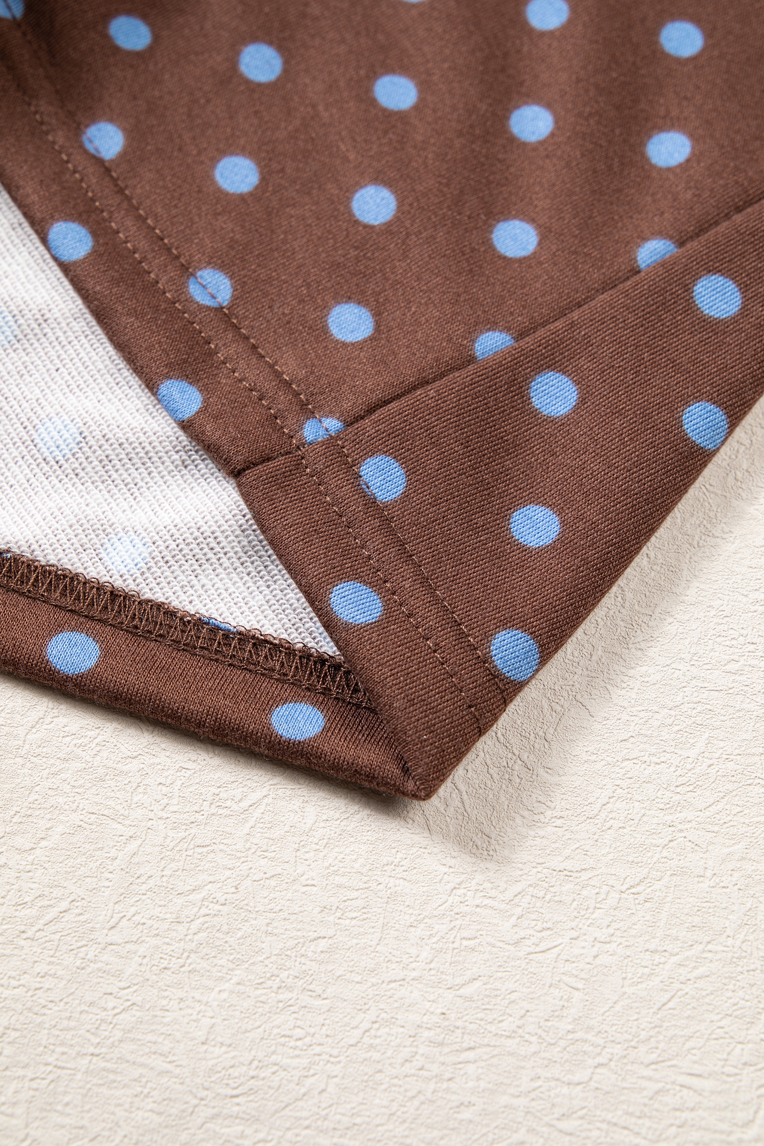 Brown Polka Dot Women's Set, Long Sleeve Wide Leg Pants - Detail View 17