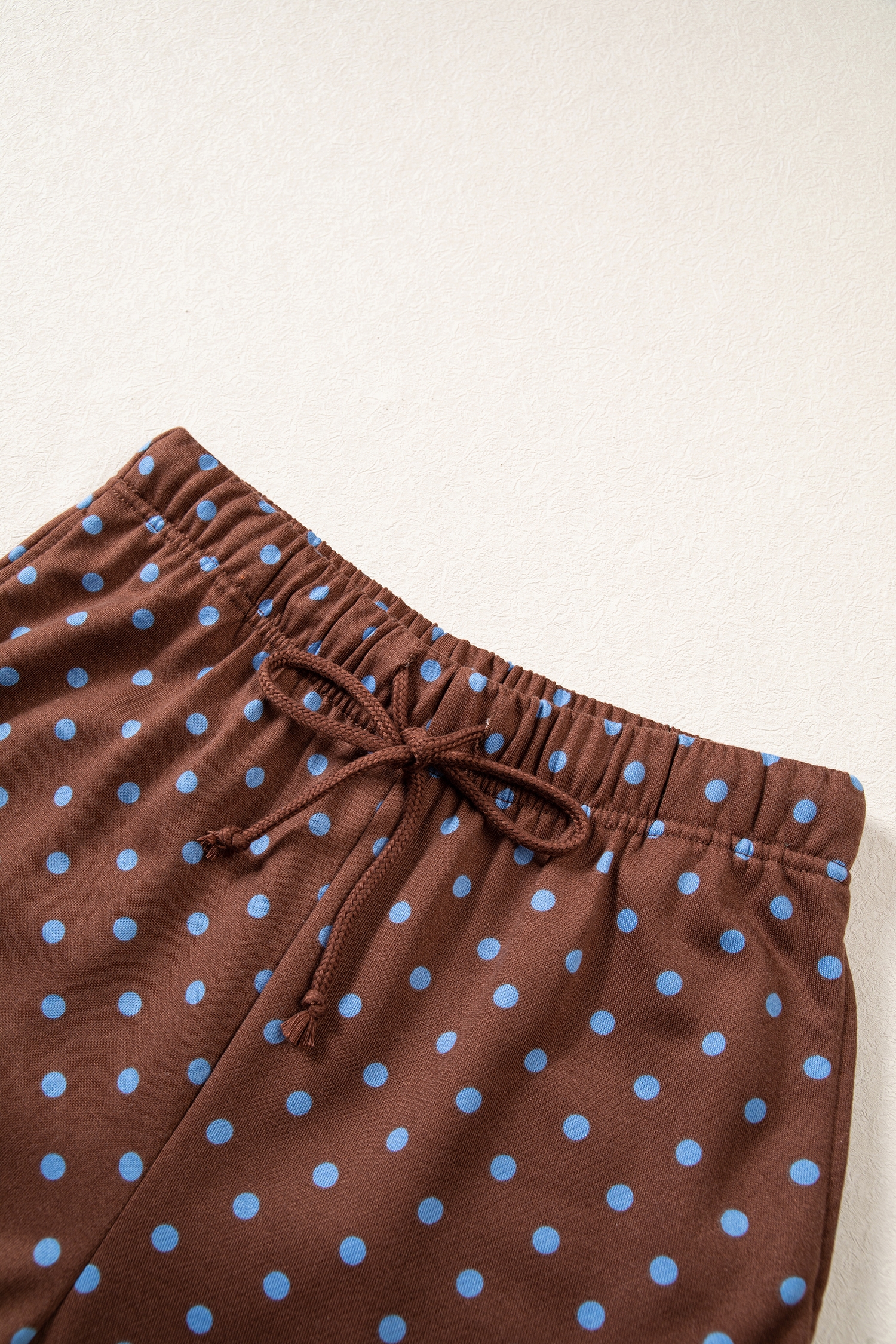 Cozy Drawstring Pant Set, Women's Fall Polka Dot Lounge - Detail View 12
