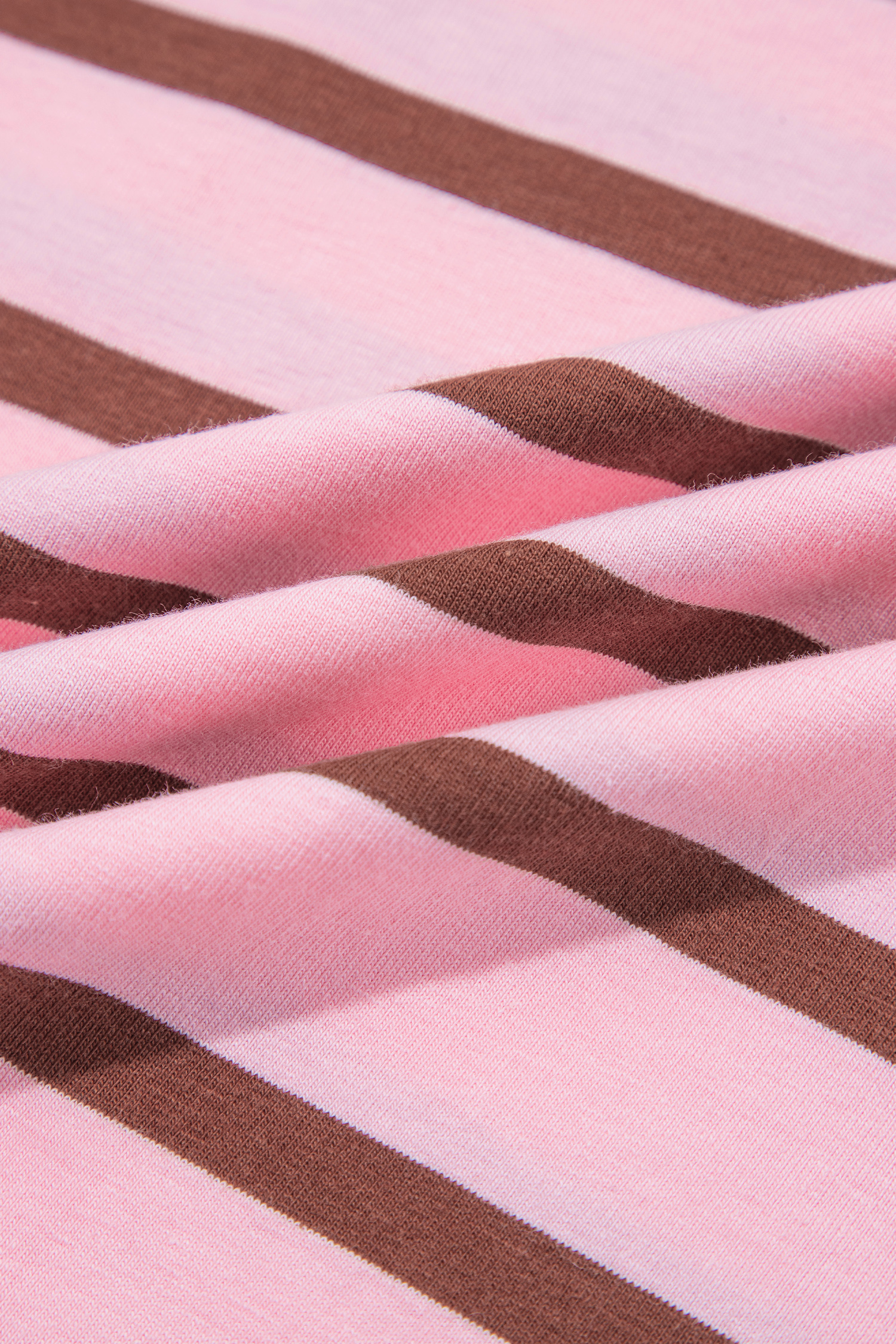 Women's Pink Stripe Collar Top, Chic Drop Sleeve Pullover - Detail View 11
