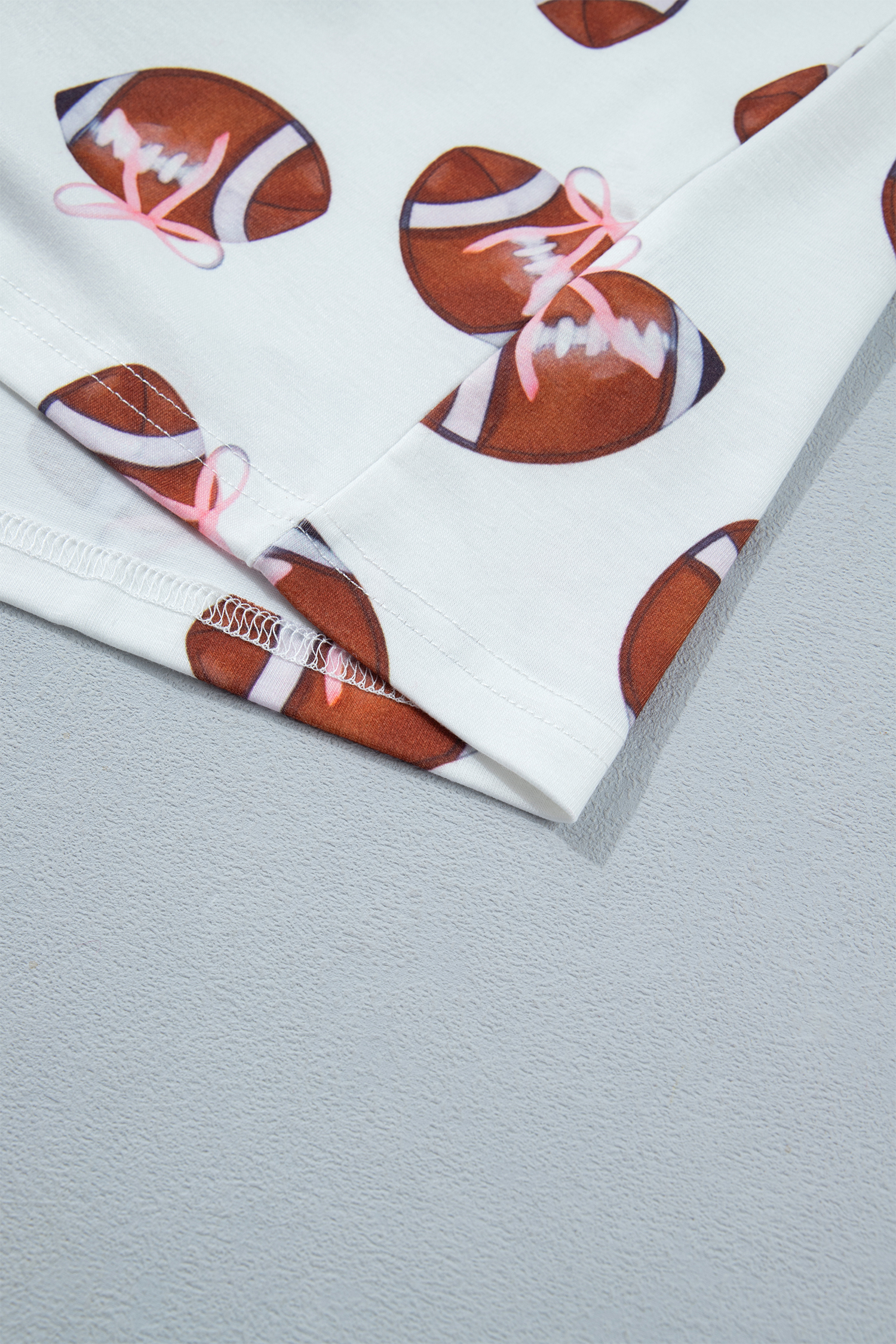 Soft Button Down Lounge Set, Women's Football Pattern PJs - Detail View 9