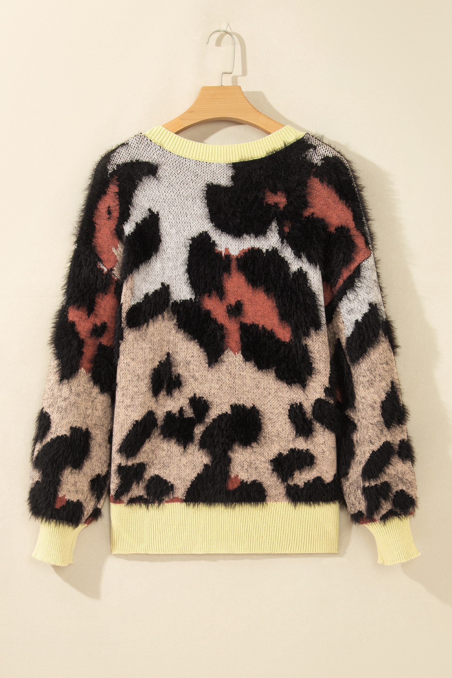 Women's Soft Viscose Sweater, Leopard Print Autumn Knit - Detail View 6