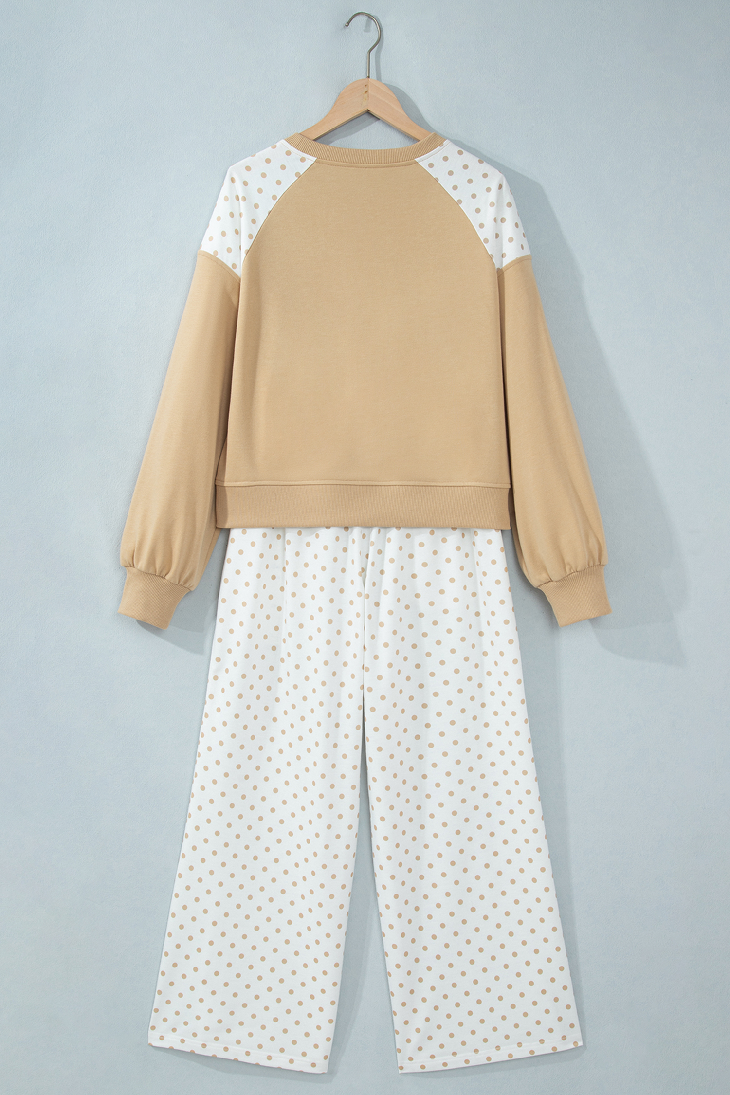 Women's Matching Lounge Set, Polka Dot Print Casual Wear - Detail View 6
