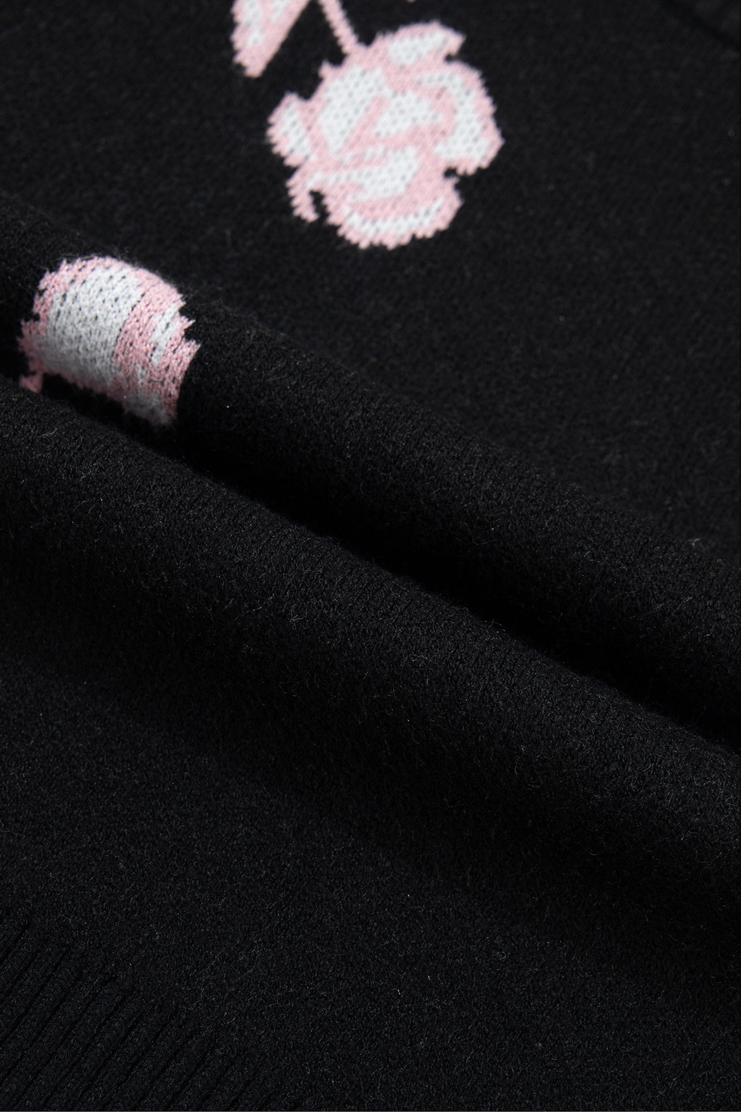 Floral Pattern Pullover Sweater, Cozy Women's Autumn Knit Top - Detail View 8