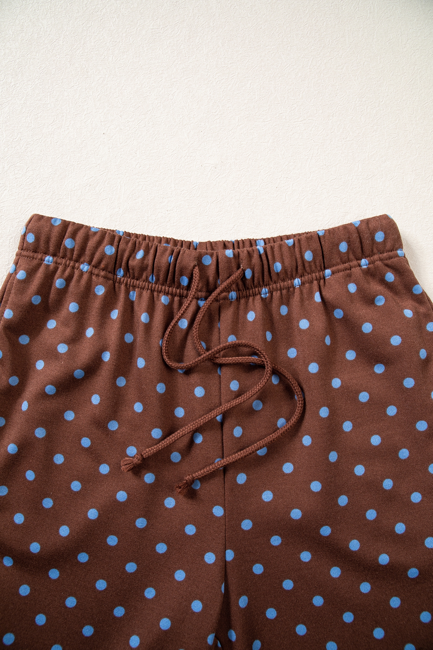 Brown Polka Dot Women's Set, Long Sleeve Wide Leg Pants - Detail View 11