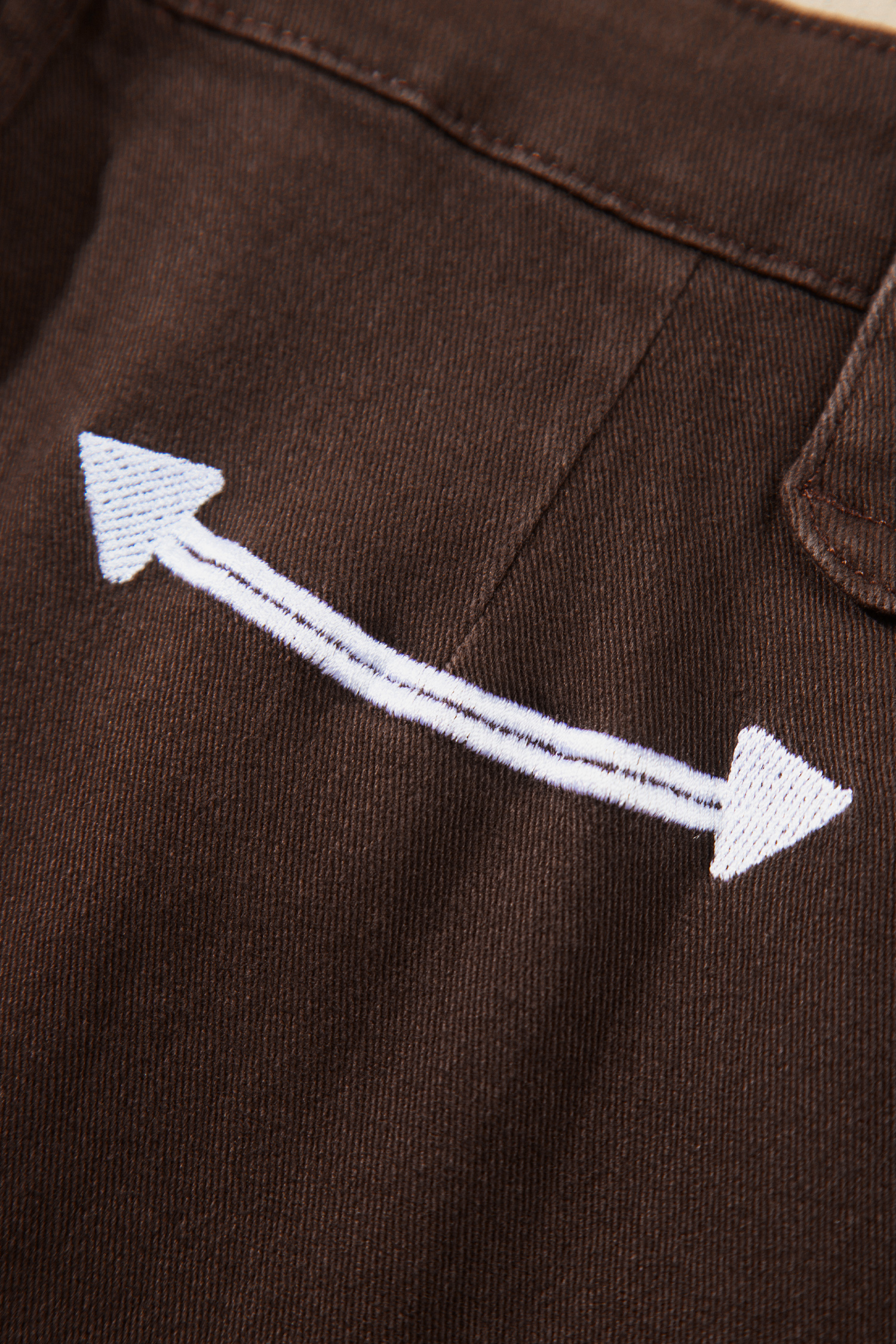 Women's Stretch Cotton Jeans, Coffee Brown Western Pants - Detail View 9