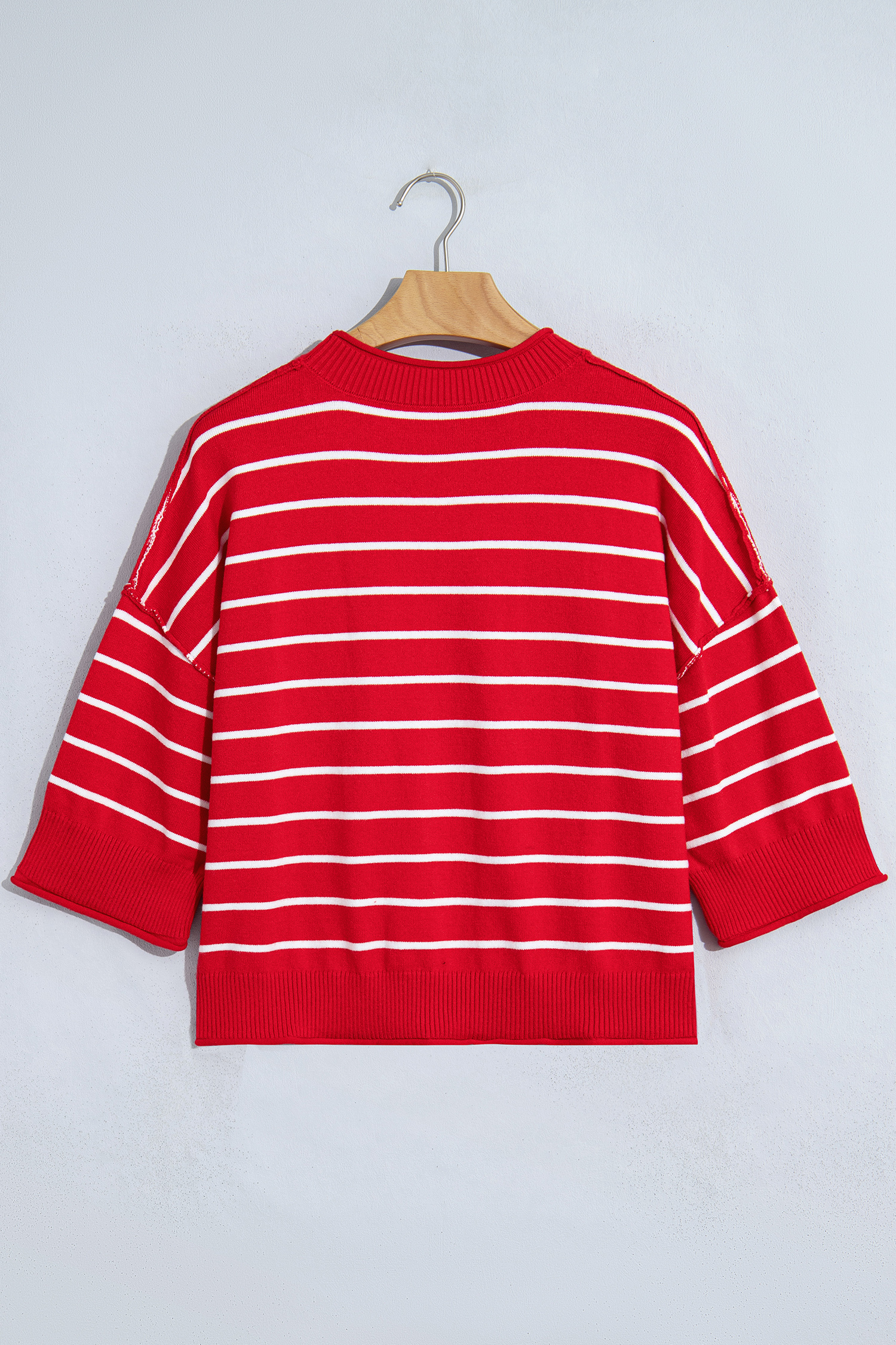 Women's Soft Viscose Knit Sweater, Half Sleeve Pullover - Detail View 3