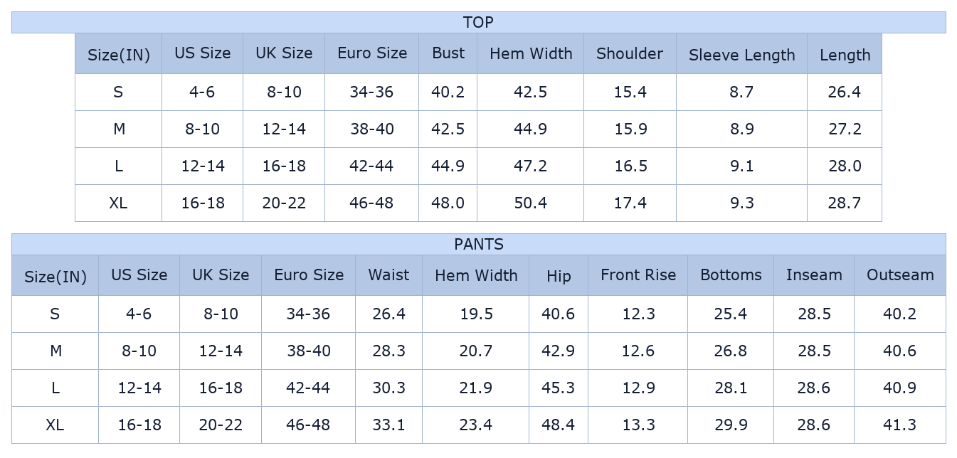 Women's Football Print Pajama Set, Button Down Loungewear - Size Chart & Details