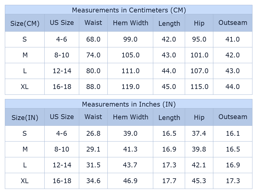 Women's Western Denim Skirt, Daily Casual High Waisted Mini - Size Chart & Details