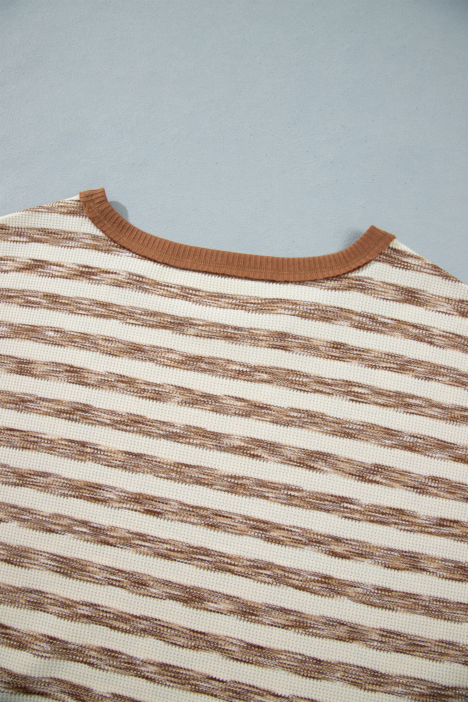 Women's Striped Knit Top, Casual Long Sleeve Fall Pullover - Detail View 10
