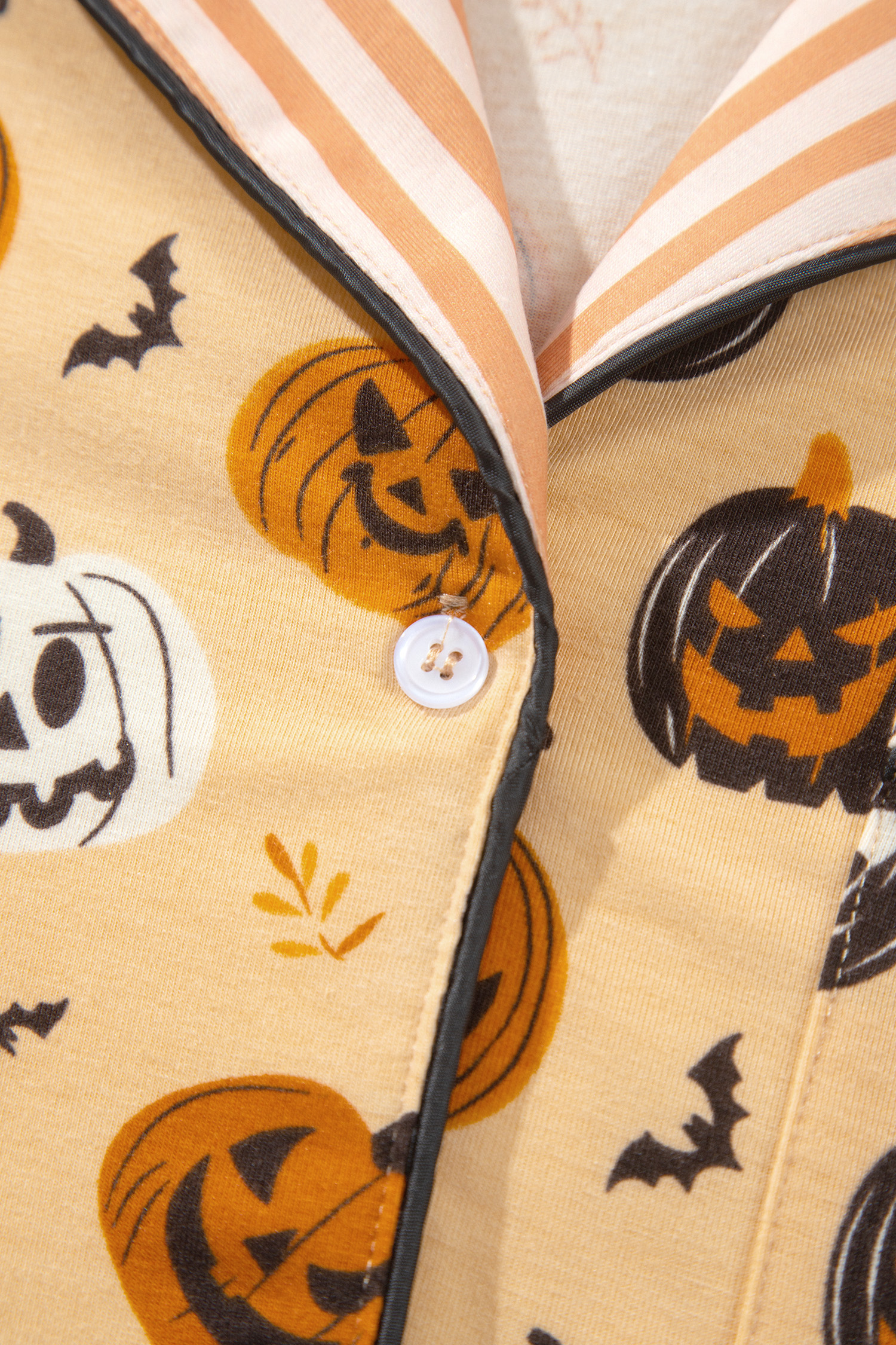 Autumn Pumpkin Print Sleepwear, Two Piece Casual Lounge Set - Detail View 17