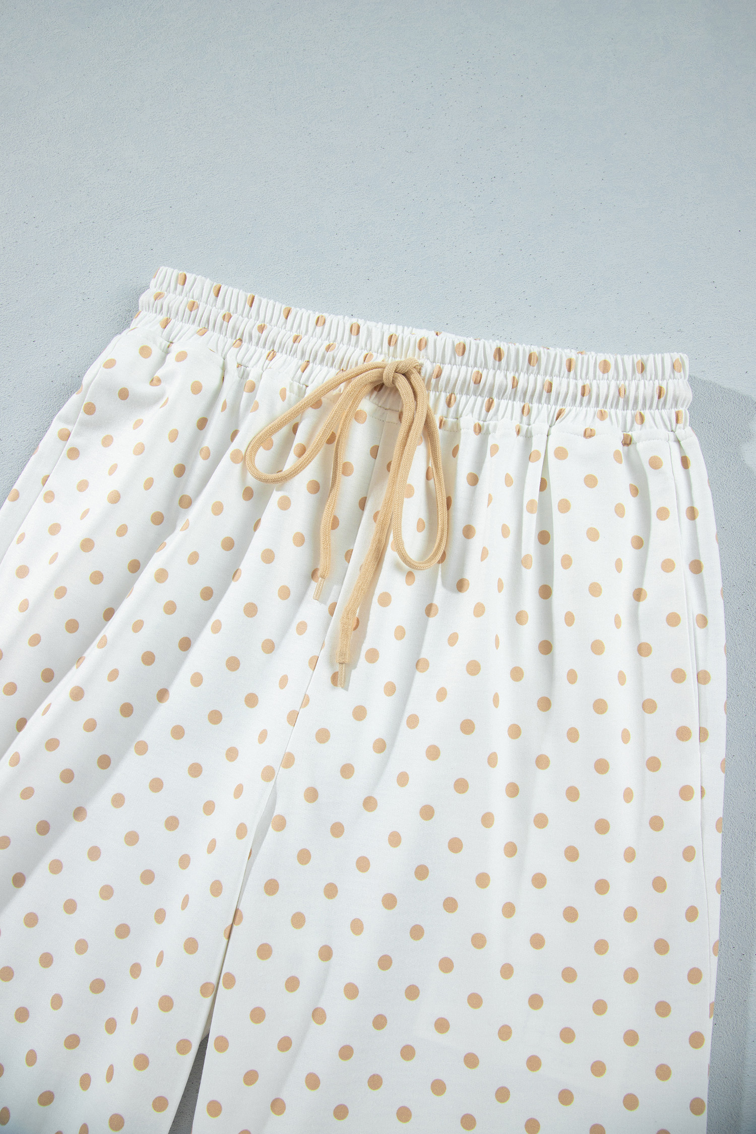 Women's Polka Dot Lounge Set, Colorblock Two Piece Outfit - Detail View 13