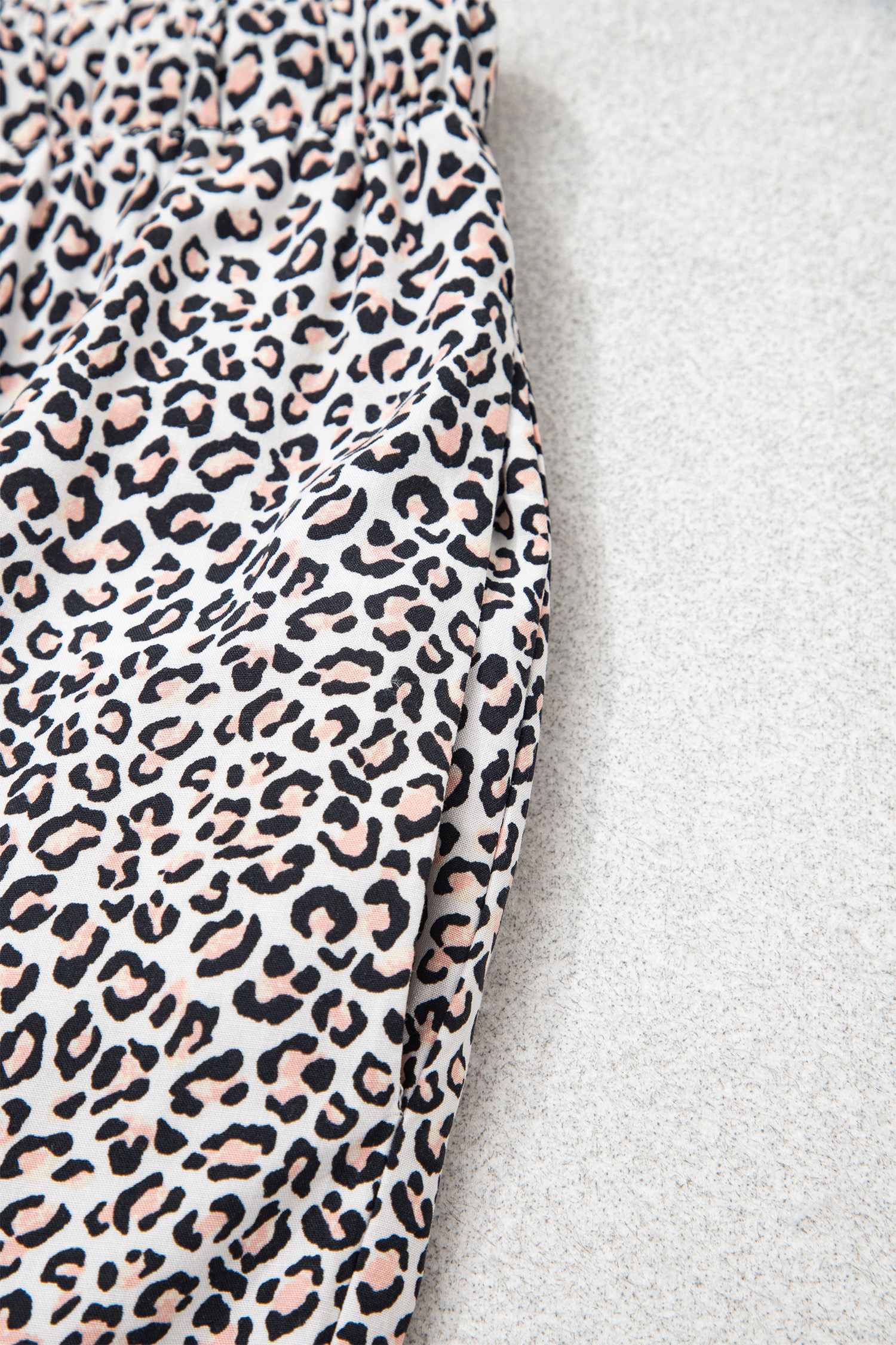 Women's Leopard Print Lounge Set, Long Sleeve Pajama Outfit - Detail View 13
