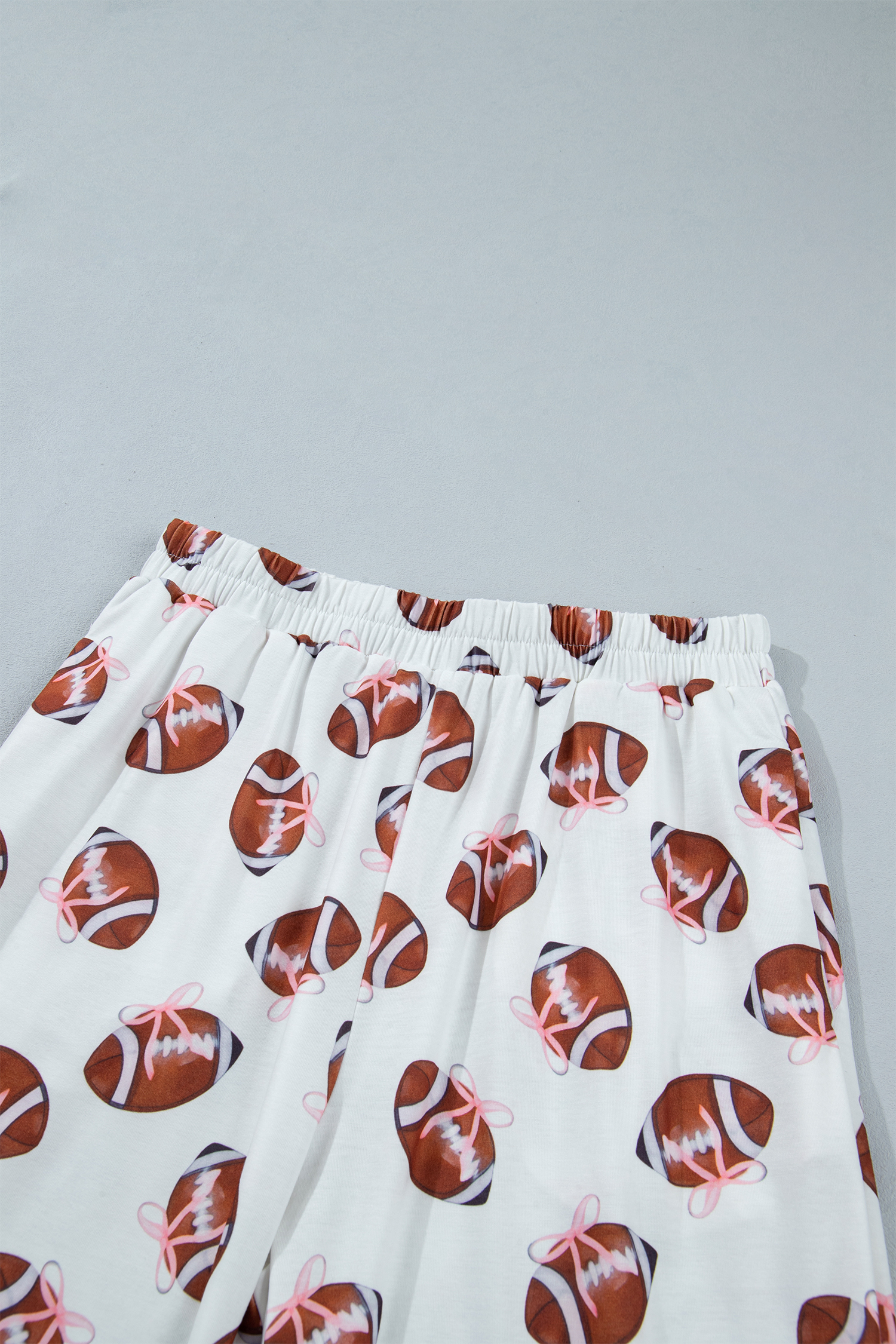 Short Sleeve Rugby Pajamas, Casual Two Piece Game Day Set - Detail View 11