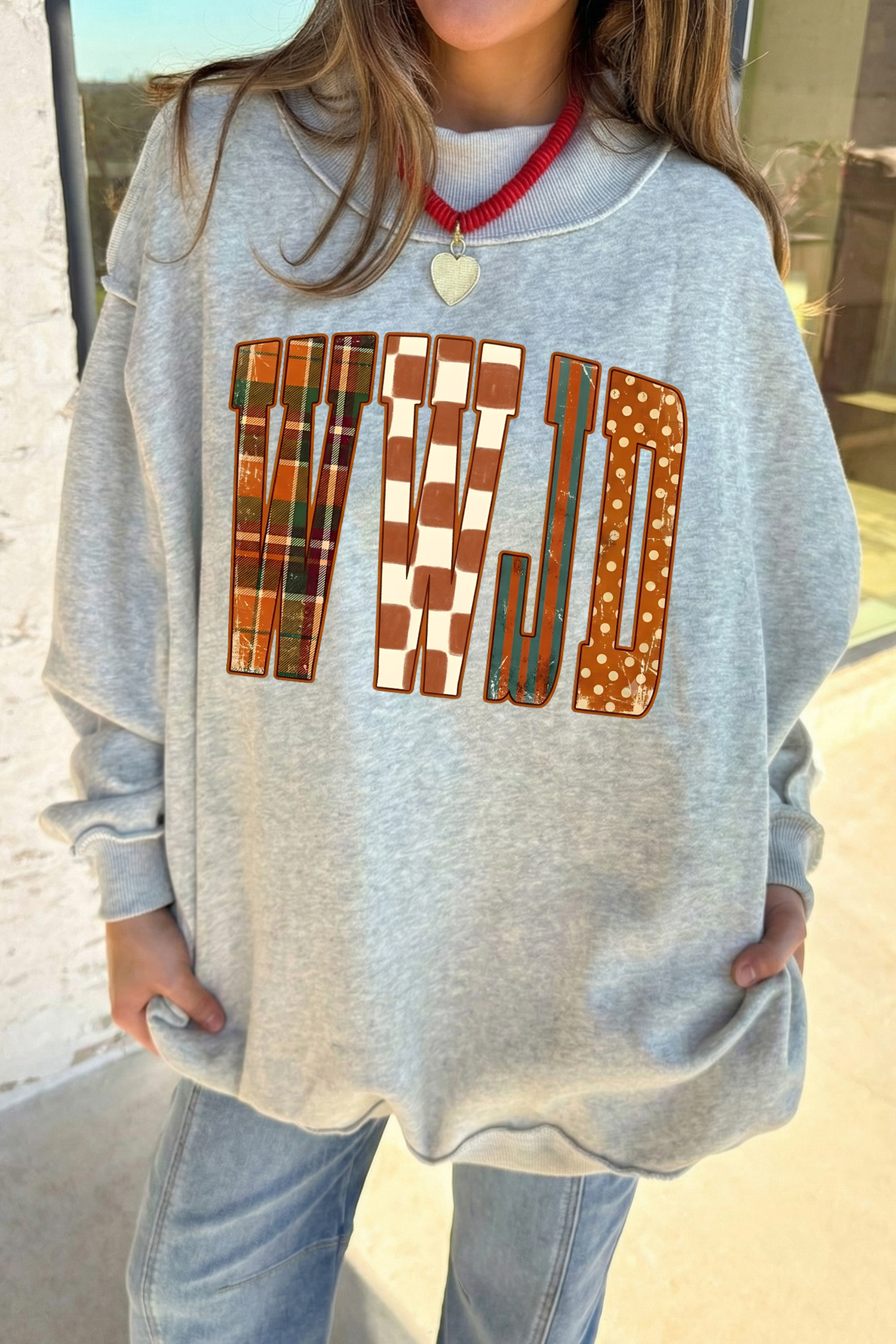 Women's Oversized Mock Neck Pullover, Cozy Cotton Blend - Detail View 3