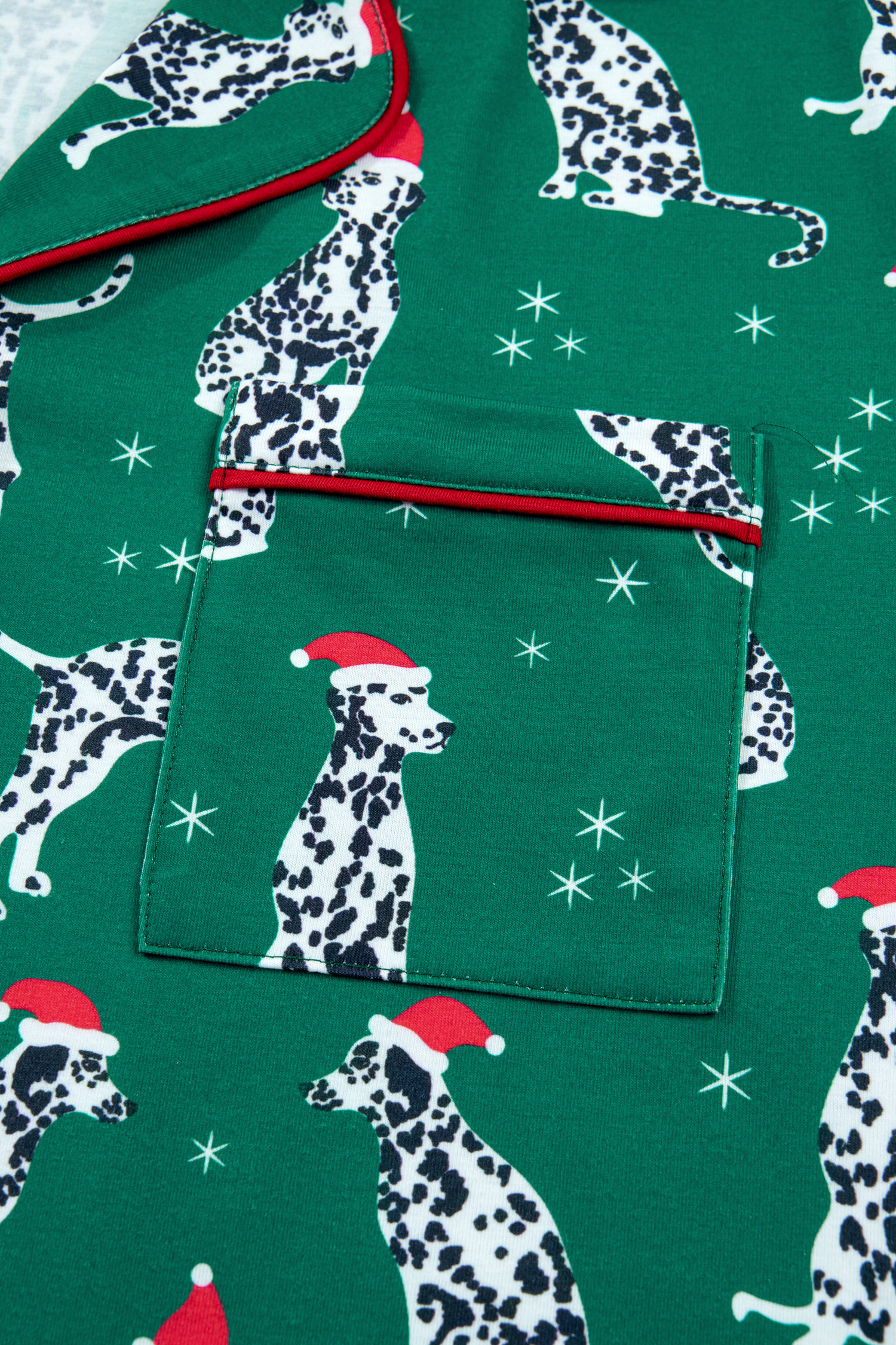 Holiday Dog Print PJ Set, Women's Long Sleeve Loungewear - Detail View 20