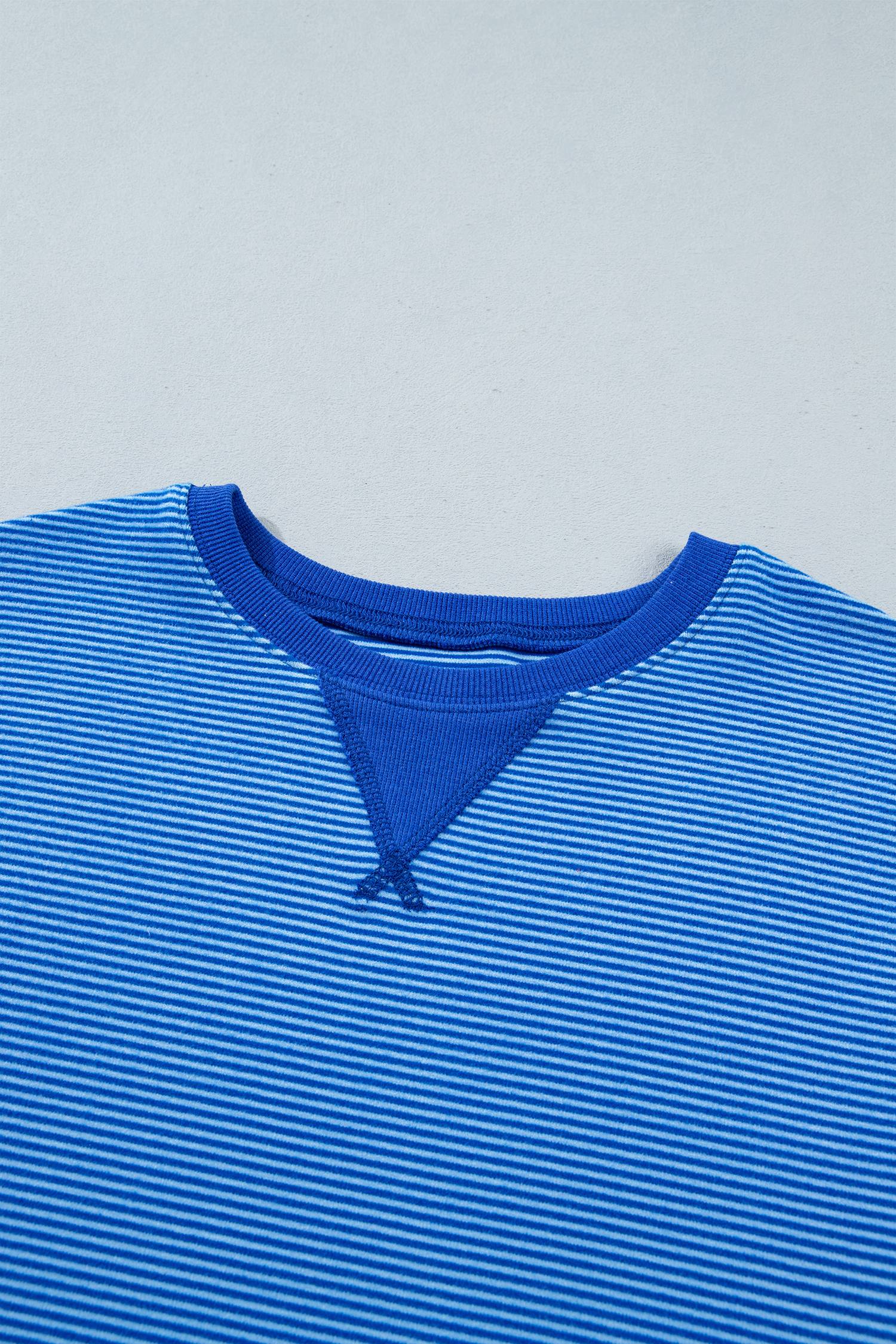 Women's Round Neck Pullover, Soft Stripe Daily Autumn Wear - Detail View 9