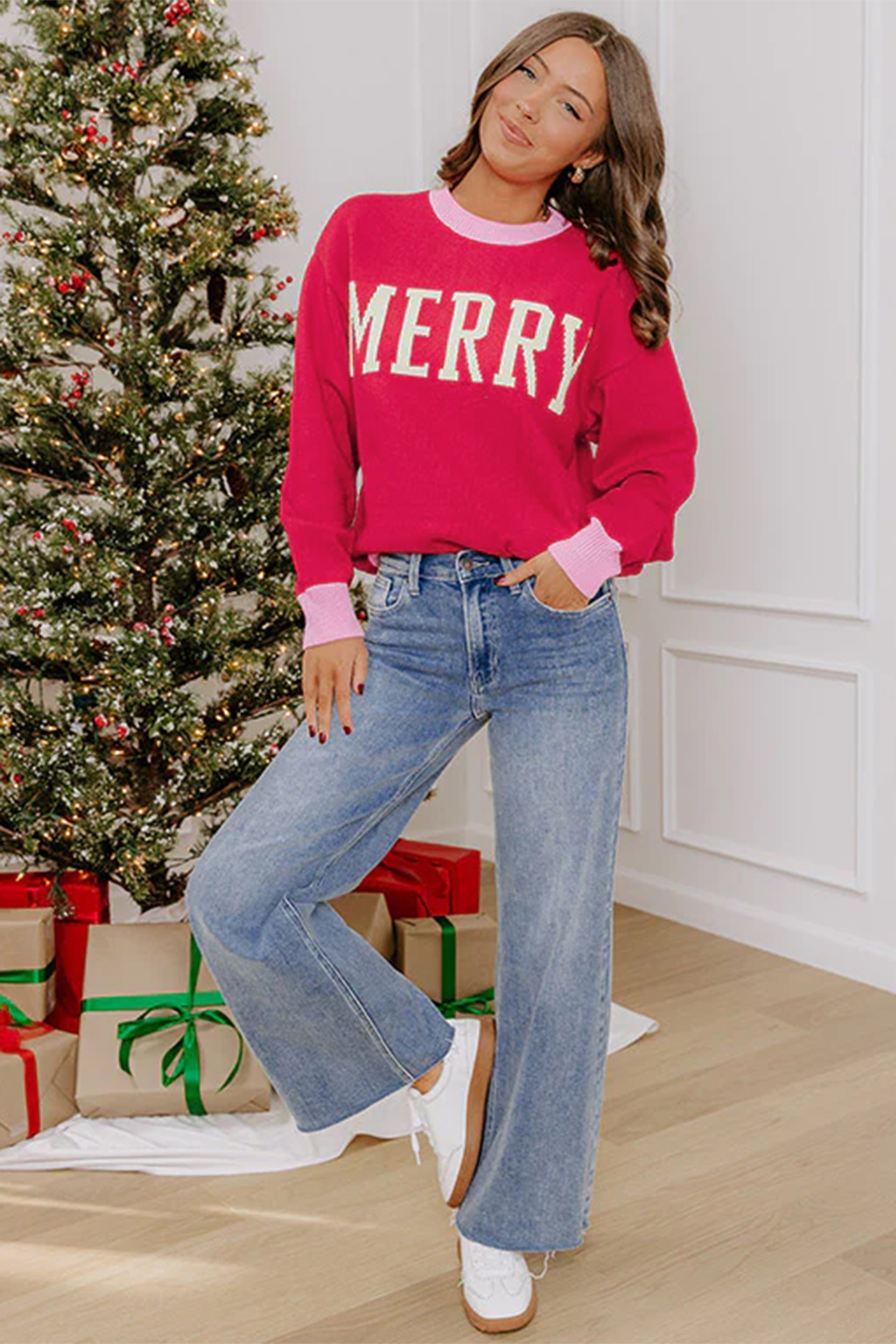 Women's Viscose Blend Sweater, Cozy Drop Shoulder - Detail View 6