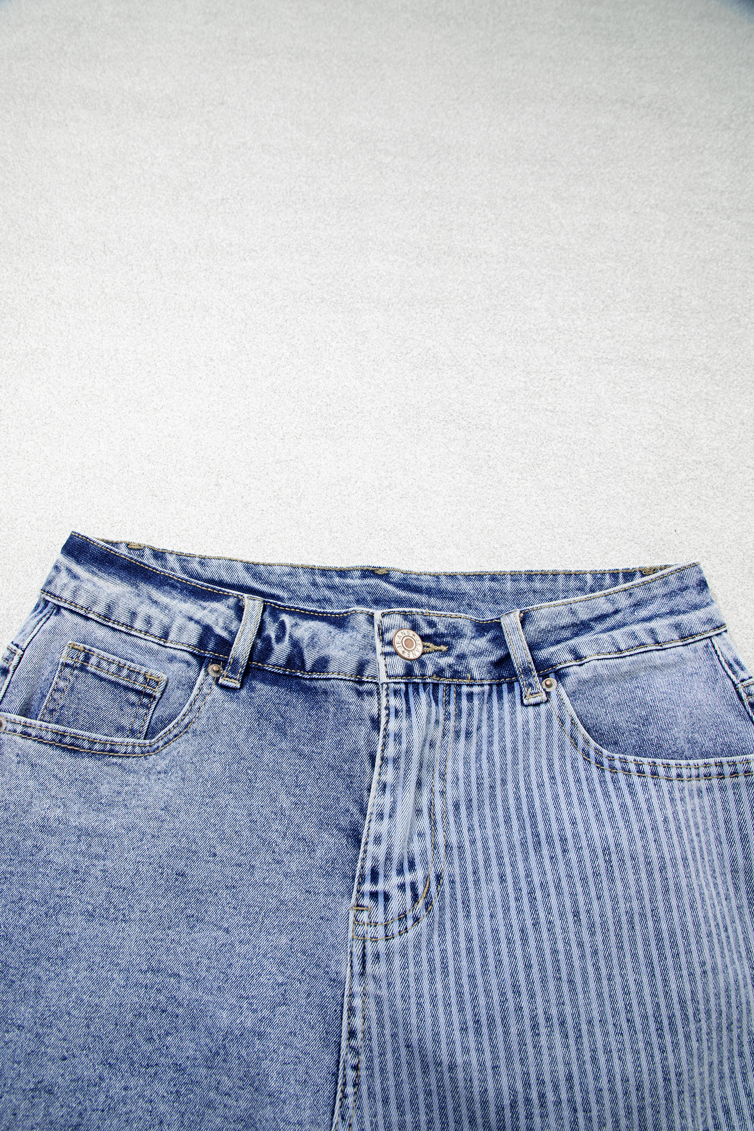 Women's Mixed Patchwork Denim Shorts, High Waist Boho Style - Detail View 13