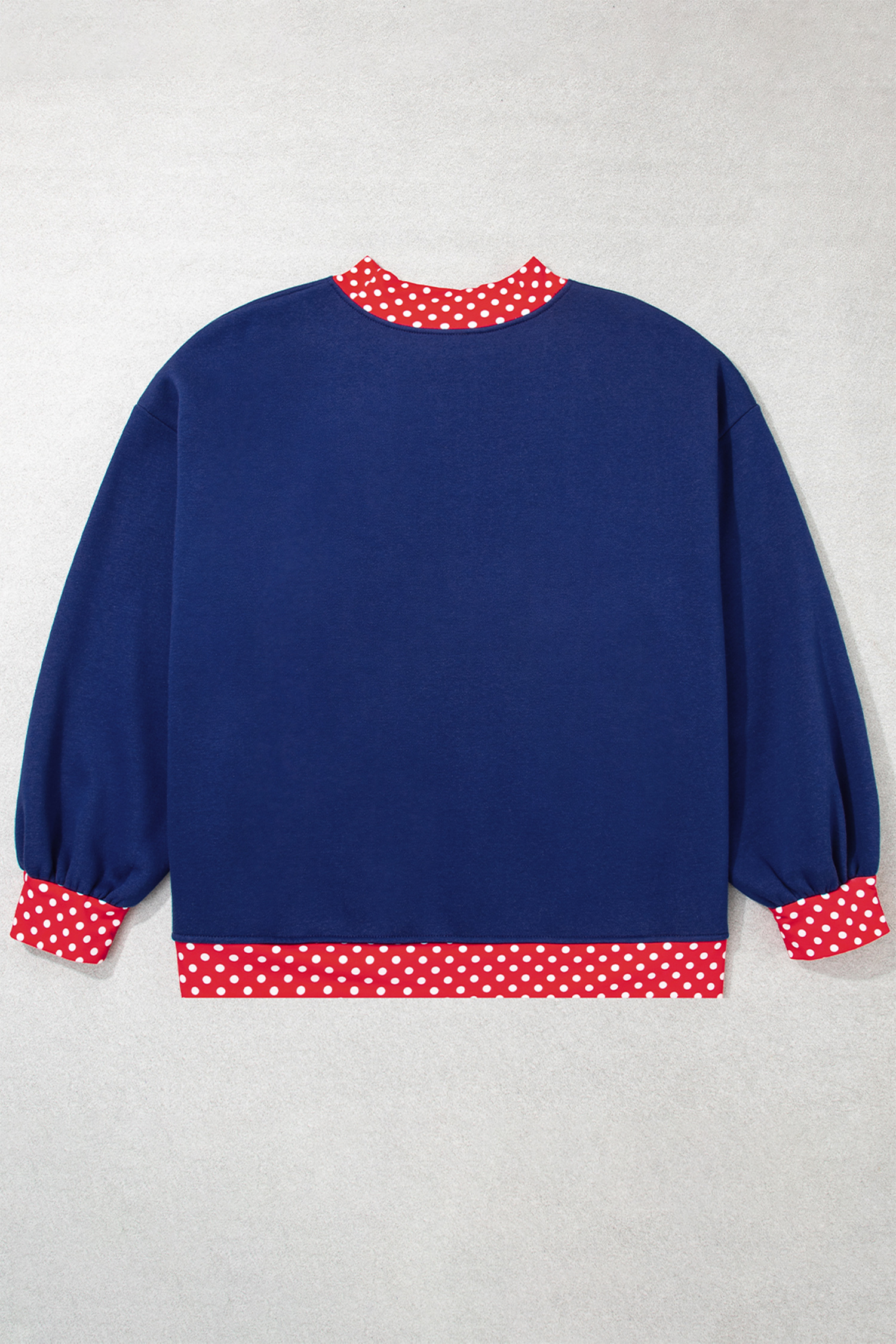 Women's Polka Dot Sweatshirt, Patchwork Colorblock - Detail View 5