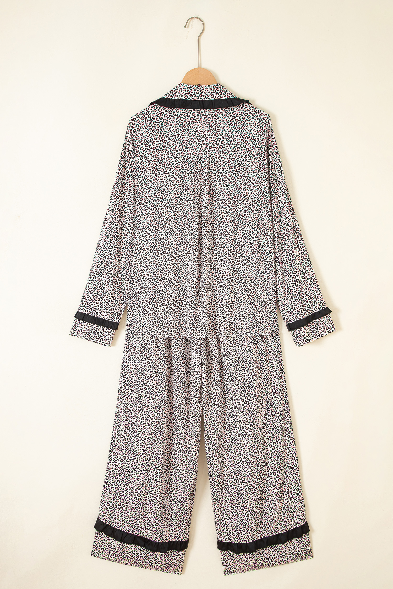Soft Viscose Pajama Set, Leopard Print Loungewear For Women - Detail View 6