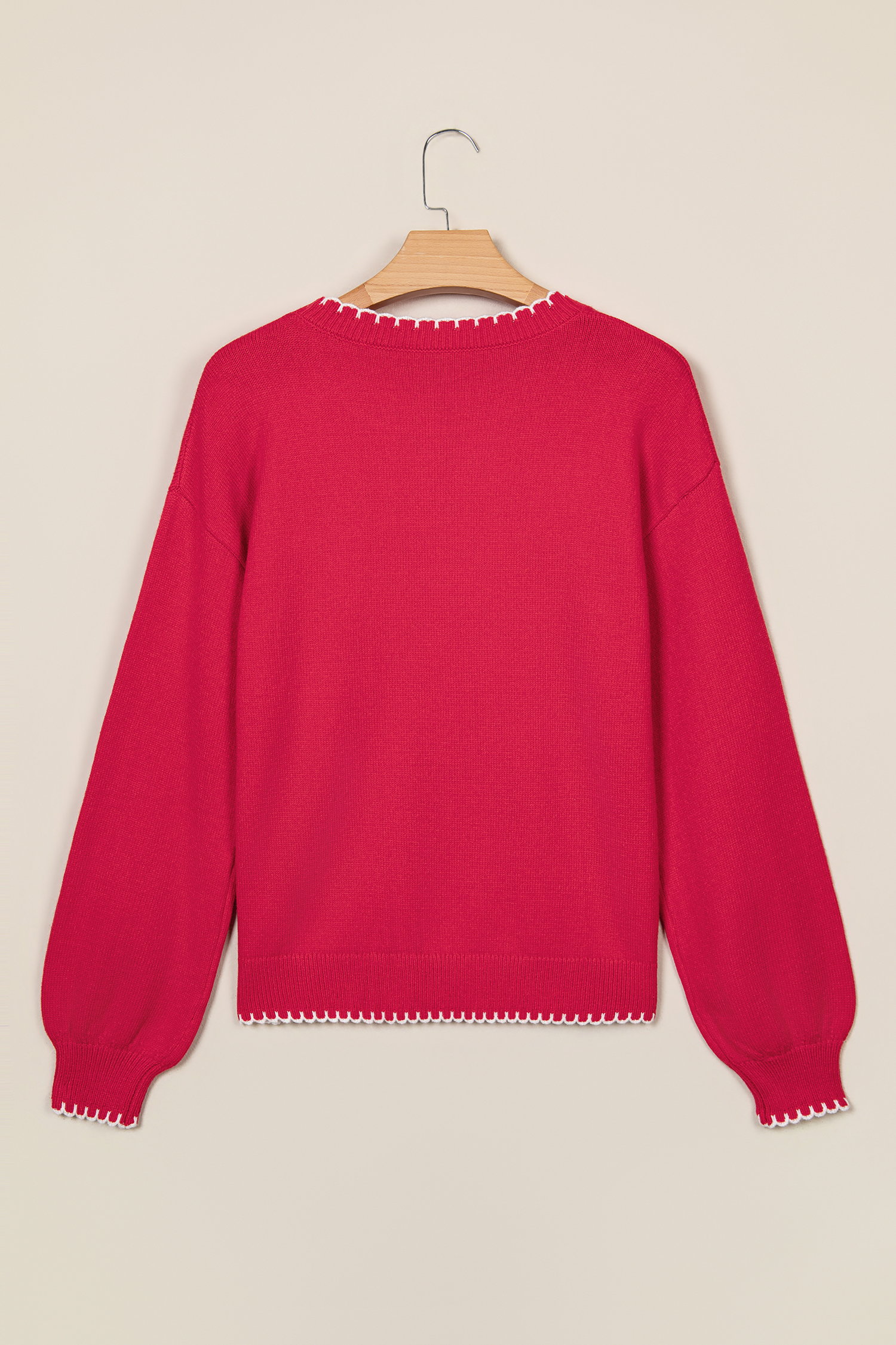 Soft Knit Christmas Sweater, Women's Festive Long Sleeve - Detail View 3
