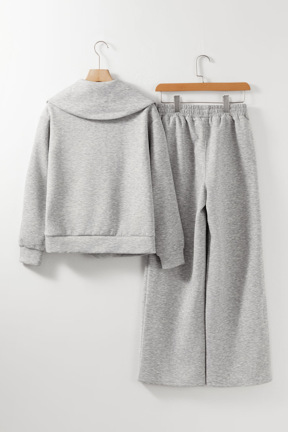Cozy Women's Two Piece Set, Soft Wide Leg Pants - Detail View 9