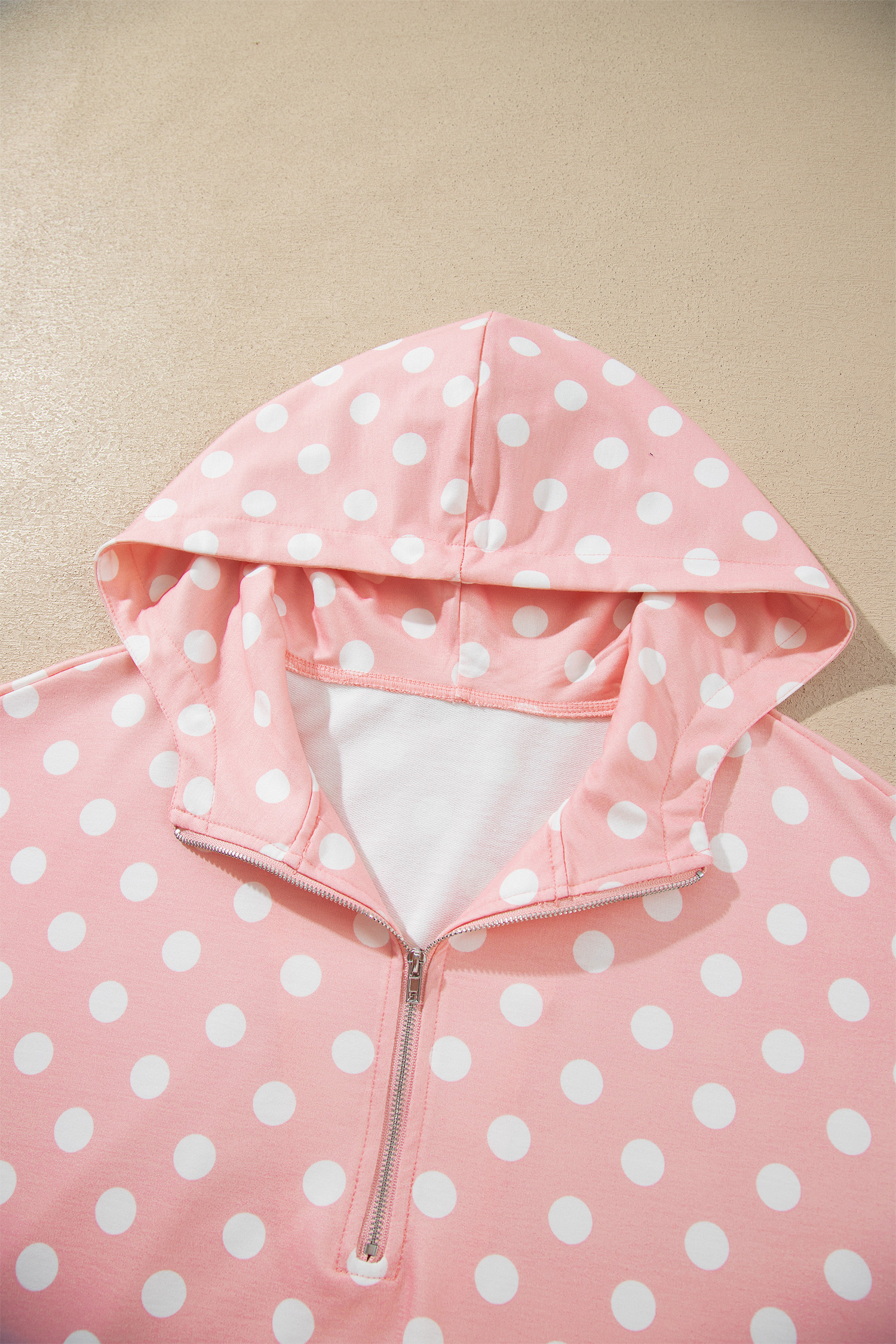 Polka Dot Long Sleeve Skort Set, Women's Hooded Two Piece - Detail View 14