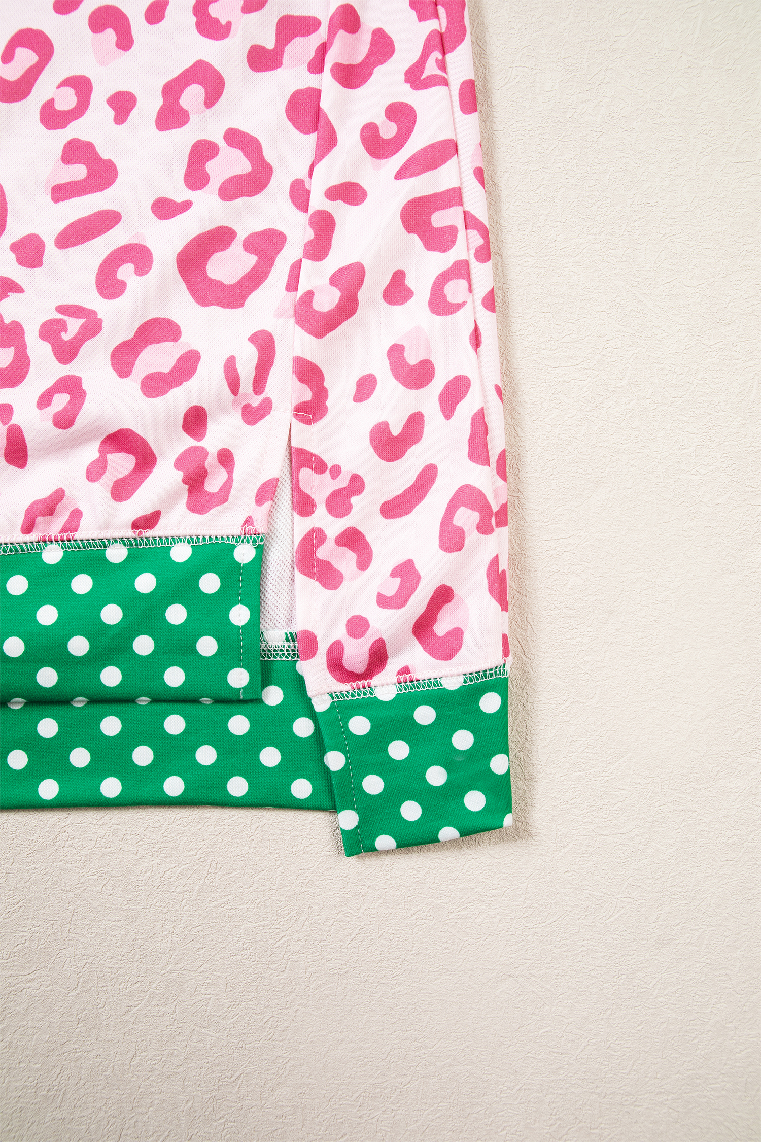 Polyester Women's Pink Leopard Top, Comfortable Pullover - Detail View 6