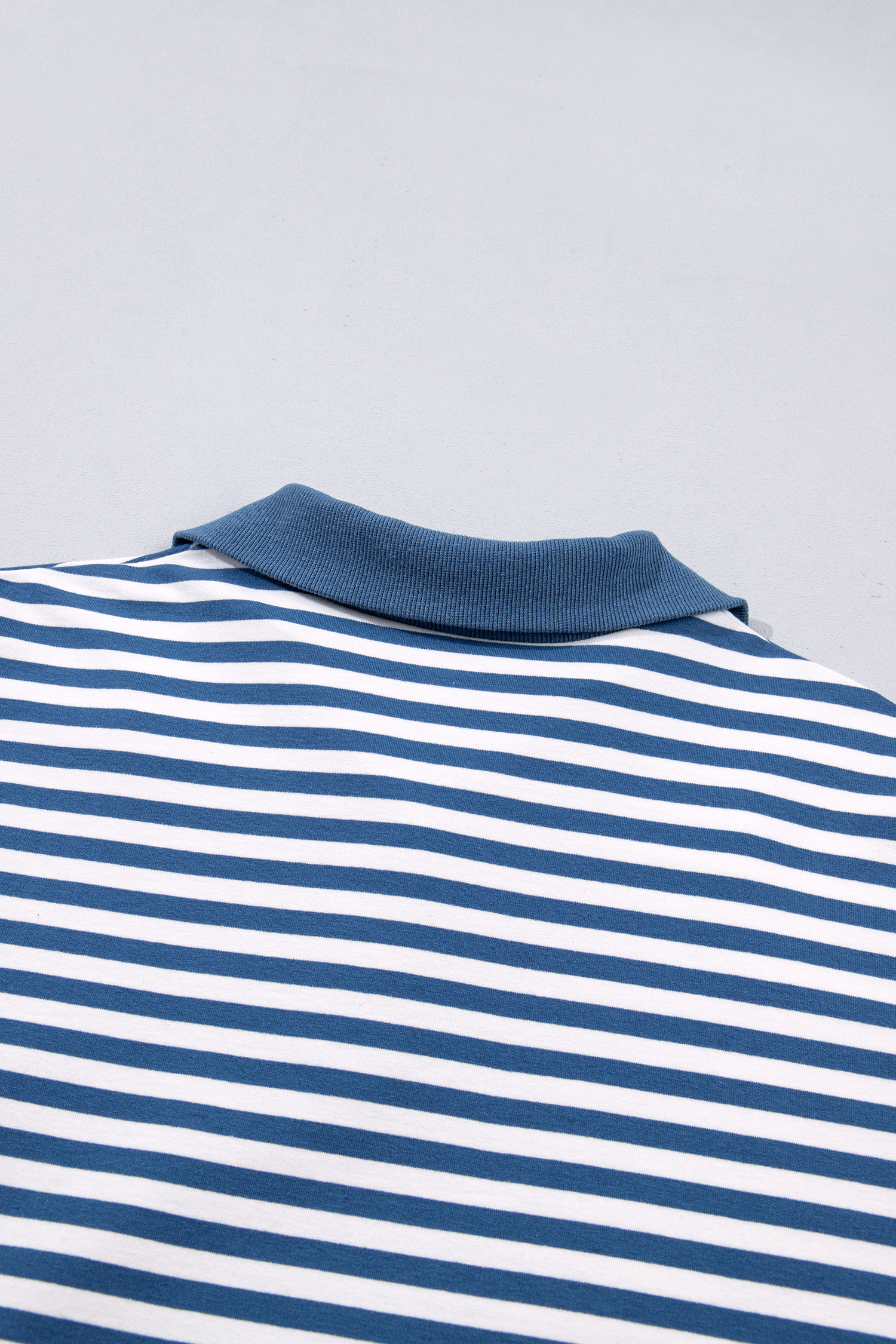 Blue Stripe Loose Pullover, Trendy Women's Sweatshirt - Detail View 11