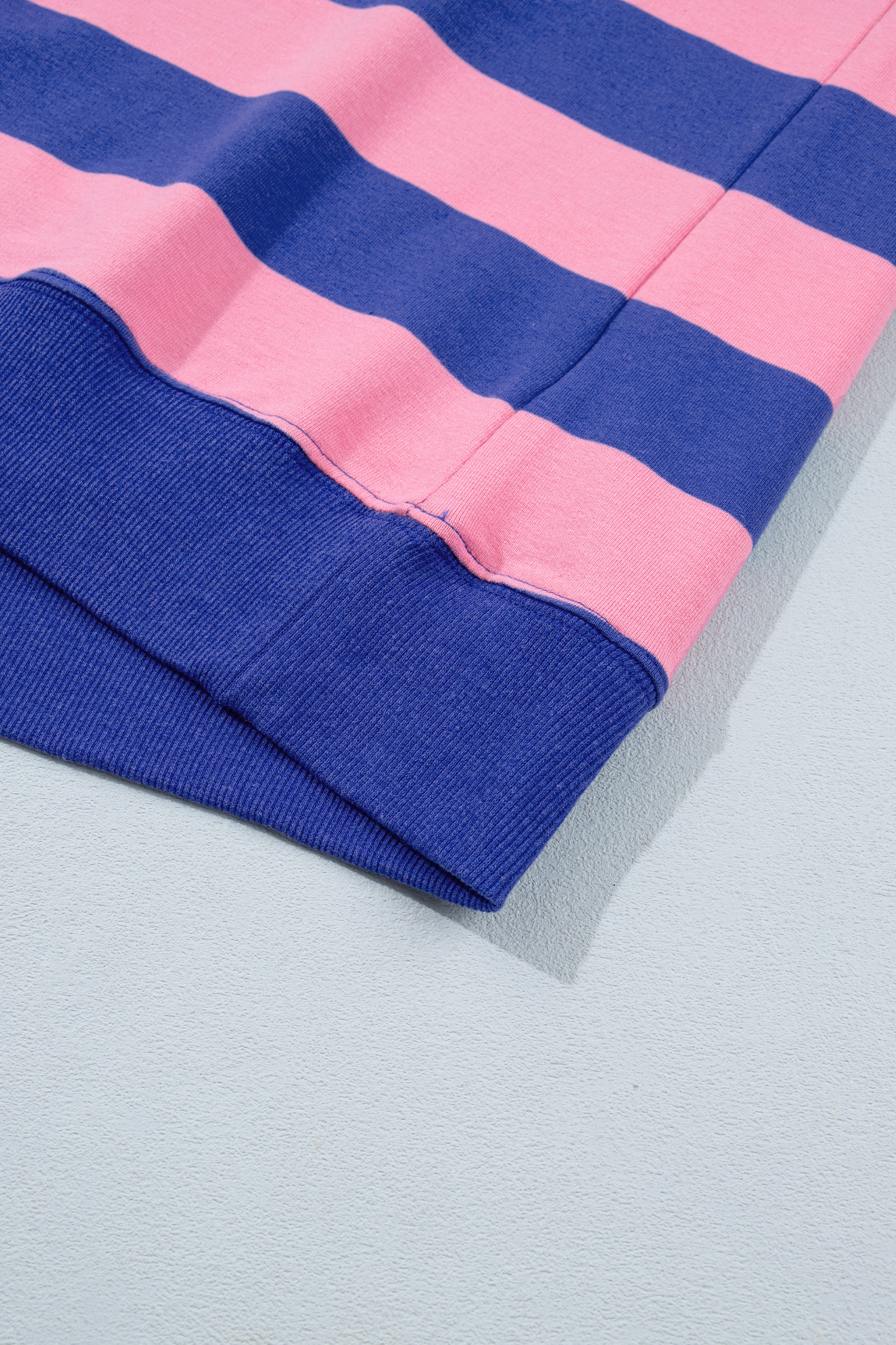 Women's Striped Sweatshirt, Casual Mock Neck Pullover - Detail View 7
