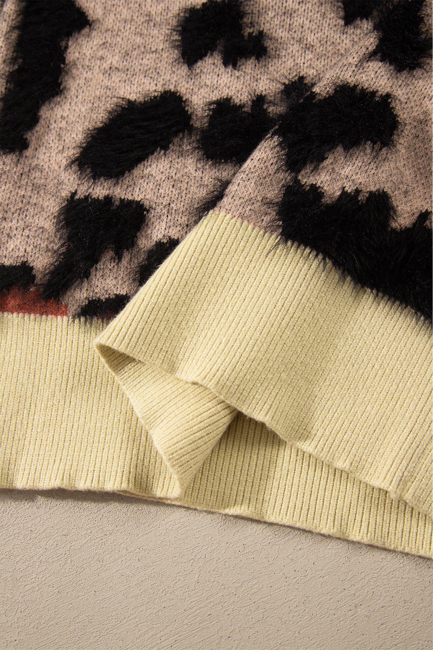 Women's Soft Viscose Sweater, Leopard Print Autumn Knit - Detail View 12