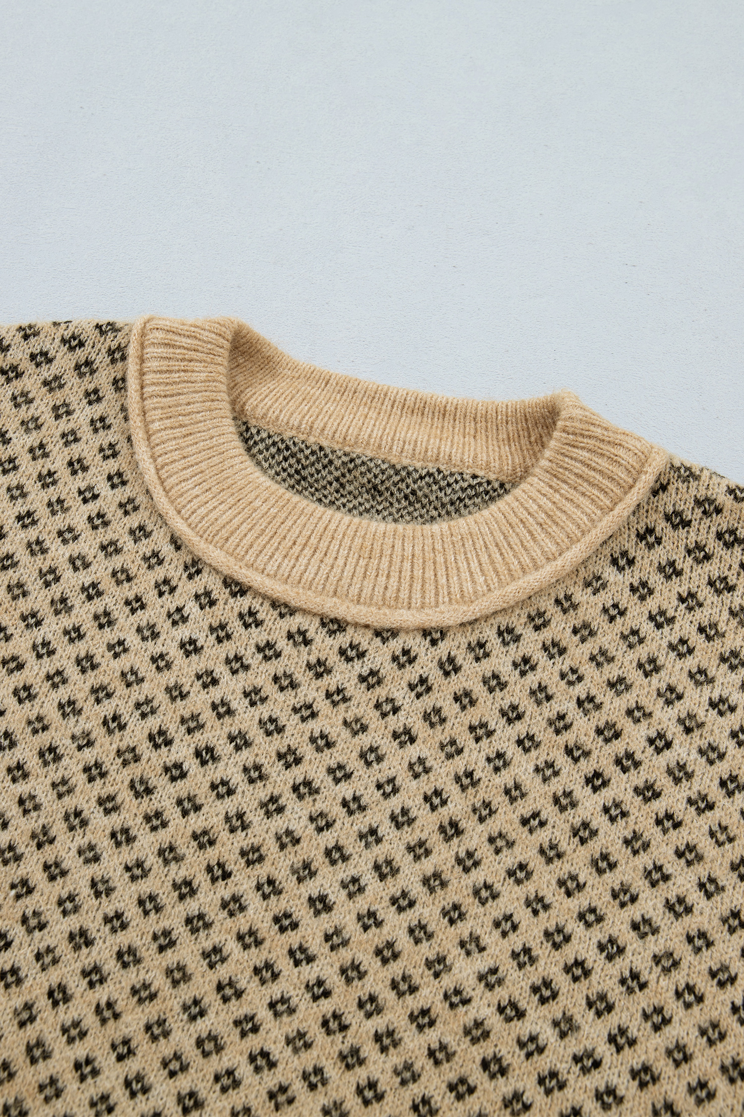 Womens Cozy Round Neck Sweater, Soft Warm Knit Pullover - Detail View 9